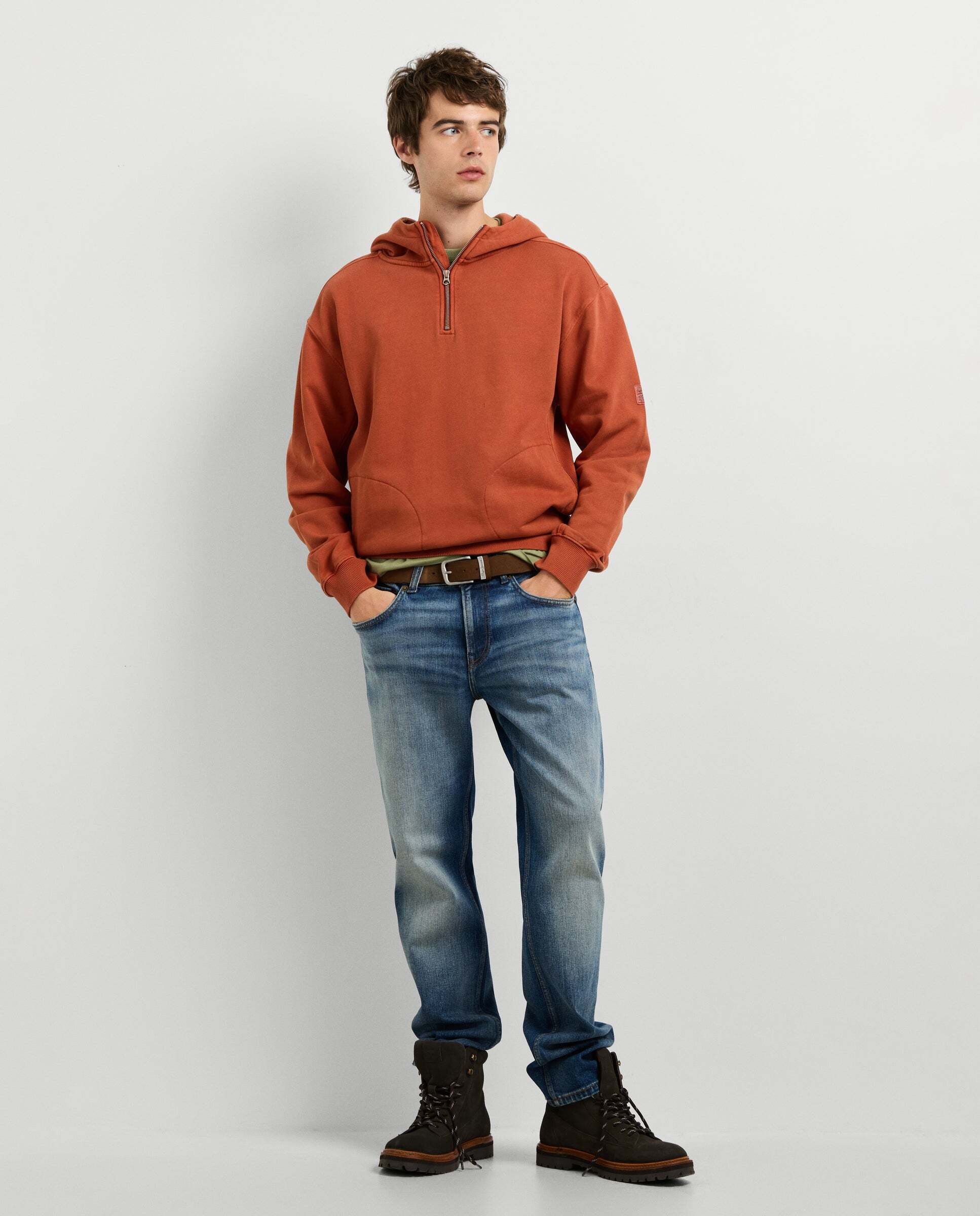 Sudadera de hombre capucha fit casual - Pepe Jeans - Naranja Naranja-2
