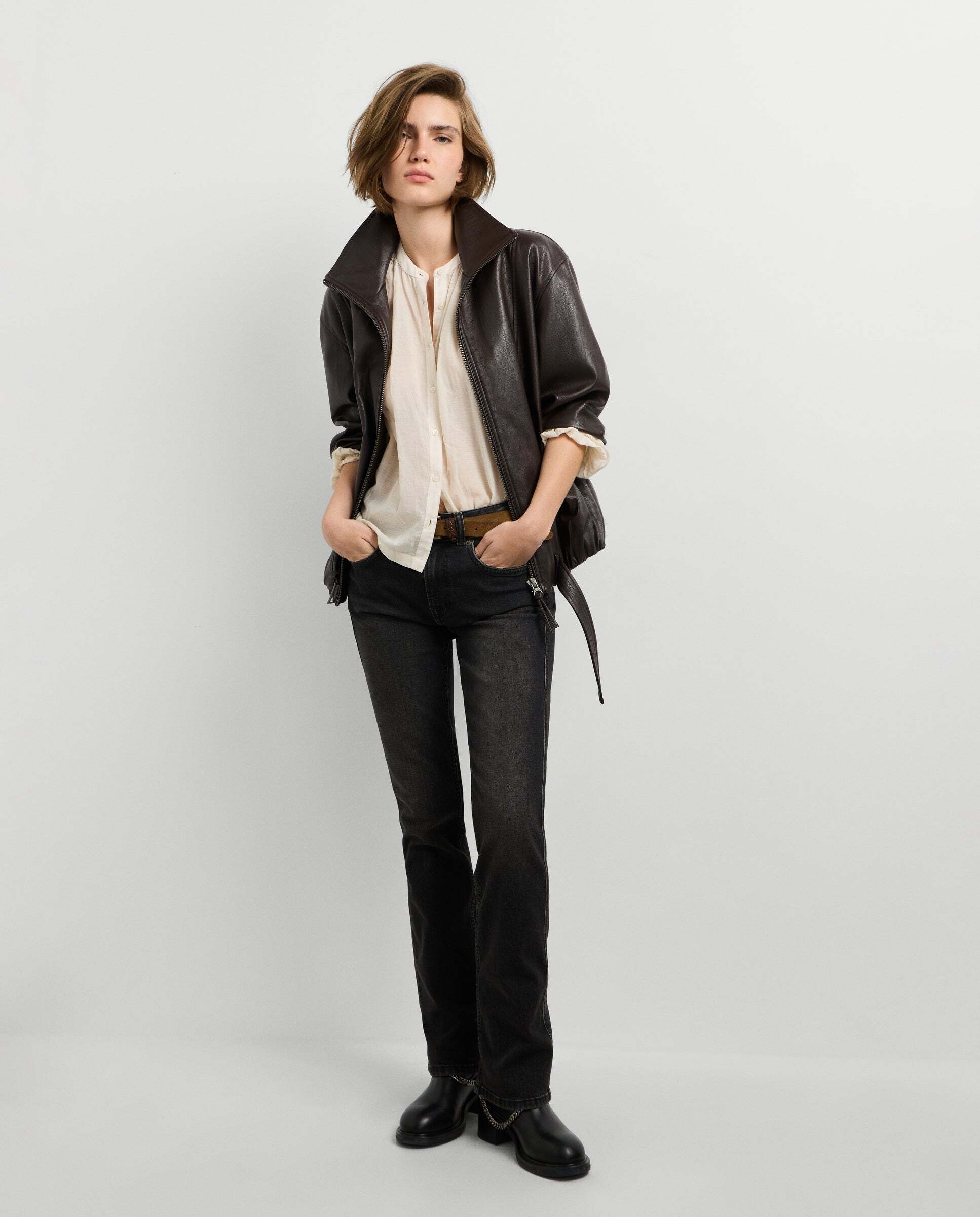 Vaquero de mujer fit bootcut y tiro medio - Pepe Jeans - Negro Negro-1