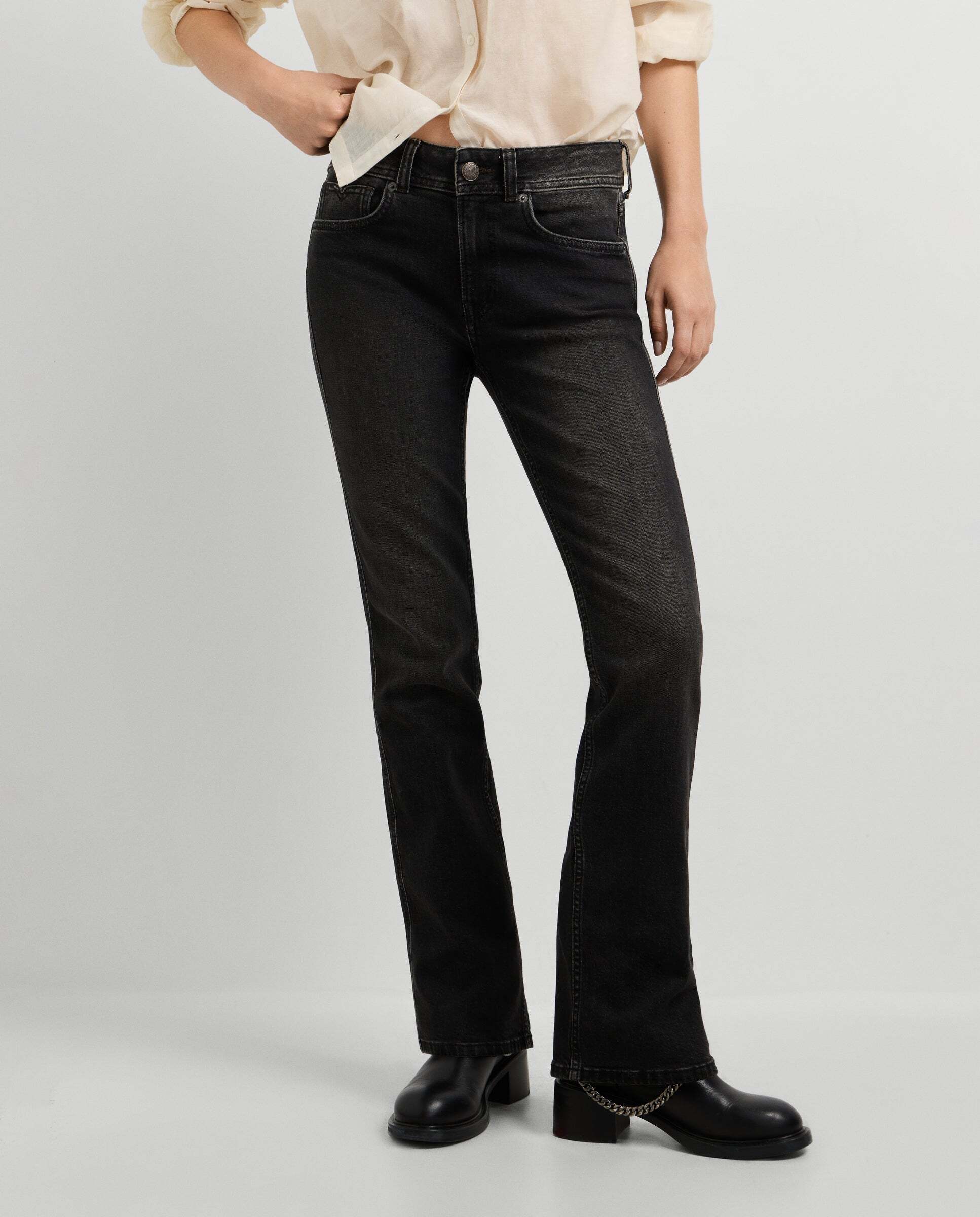 Vaquero de mujer fit bootcut y tiro medio - Pepe Jeans - Negro Negro-2