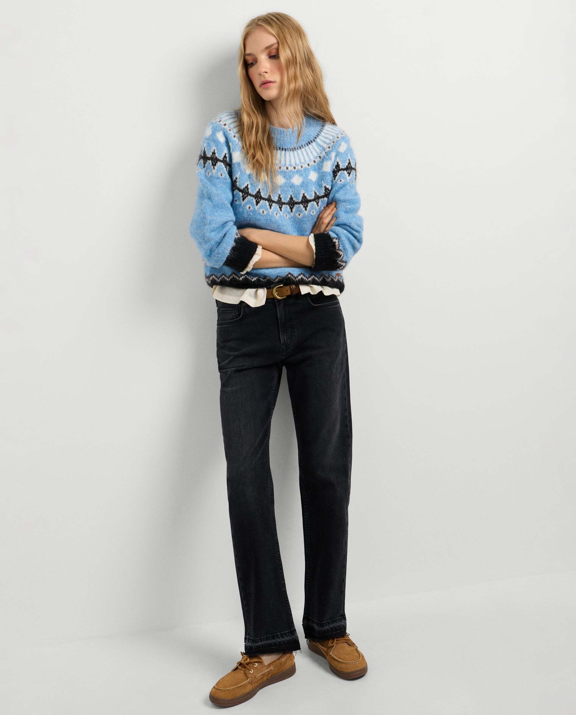 Vaquero de mujer fit recto tiro medio - Pepe Jeans - Marrón Marrón-1