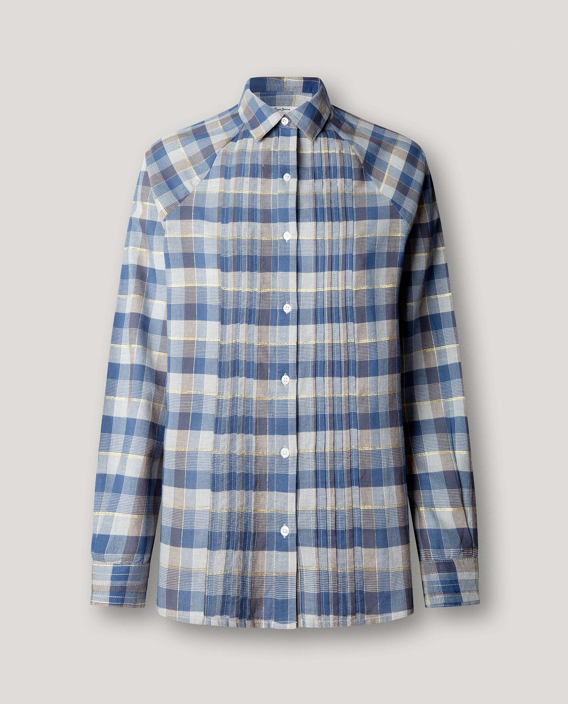 Camisa de mujer cuadros manga ranglán - Pepe Jeans - Azul oscuro Azul oscuro-6