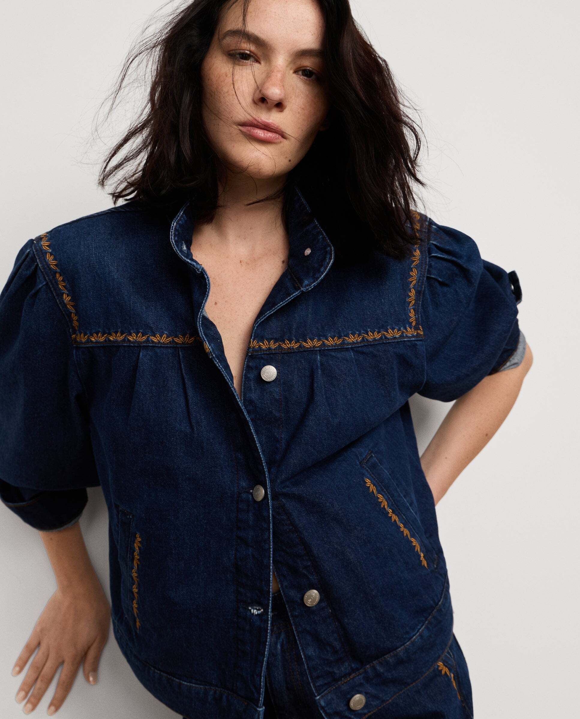 W11 erin jacket broderie - Pepe Jeans - cazadora de mujer denim fit relaxed - Azul Azul-1