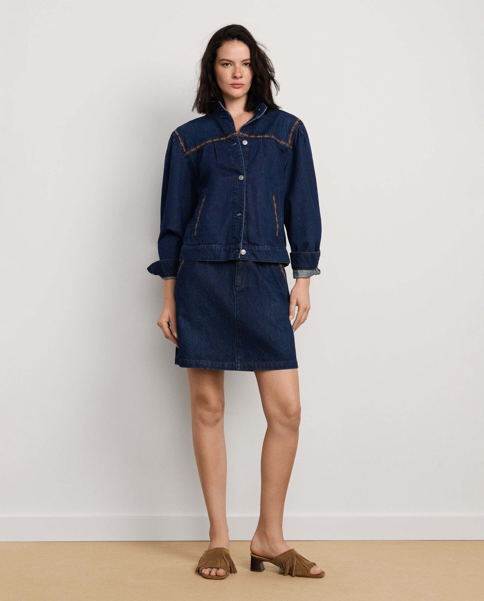 W11 erin jacket broderie - Pepe Jeans - cazadora de mujer denim fit relaxed - Azul Azul-2