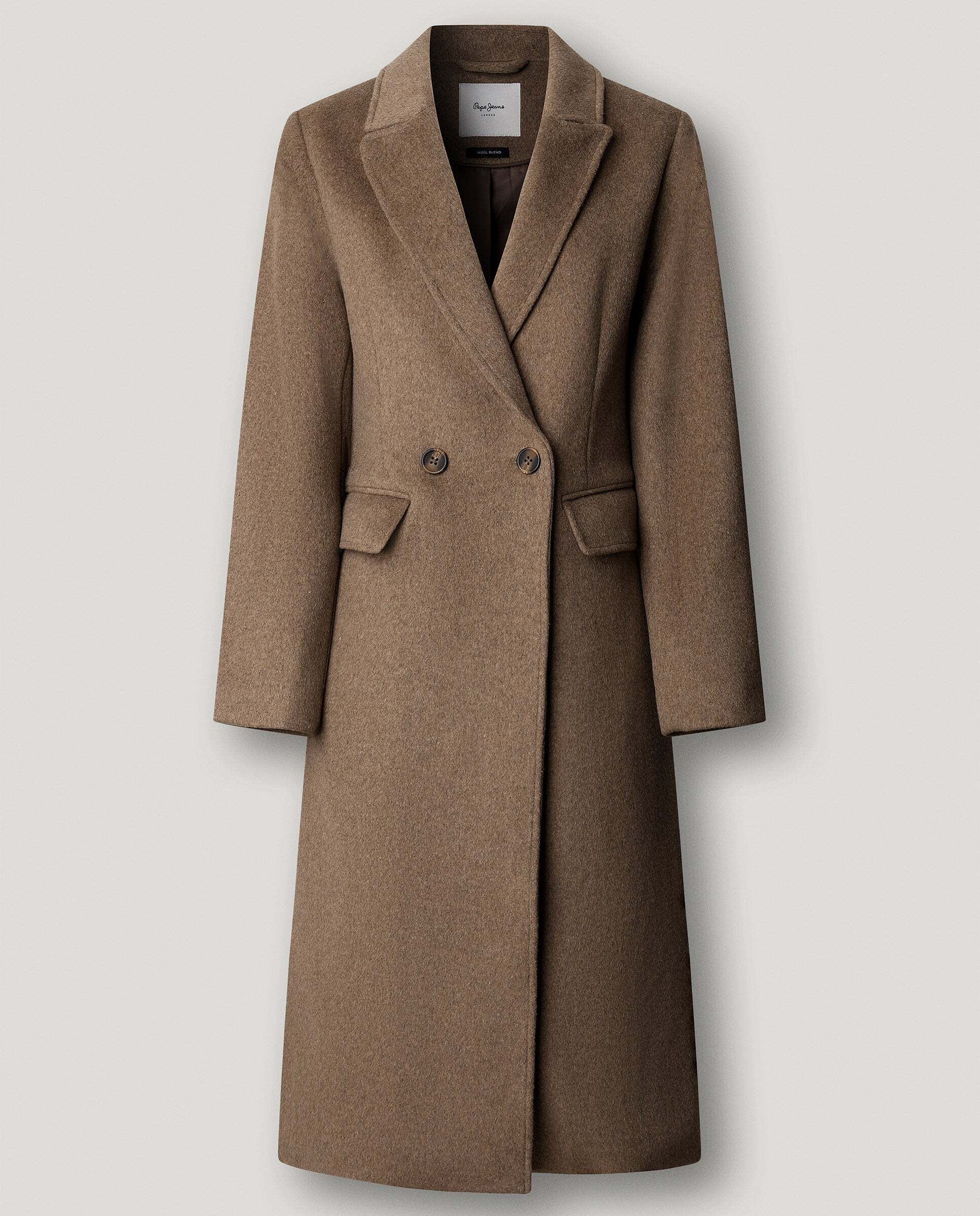 Abrigo de mujer cruzado de lana - Pepe Jeans - Natural Natural-6