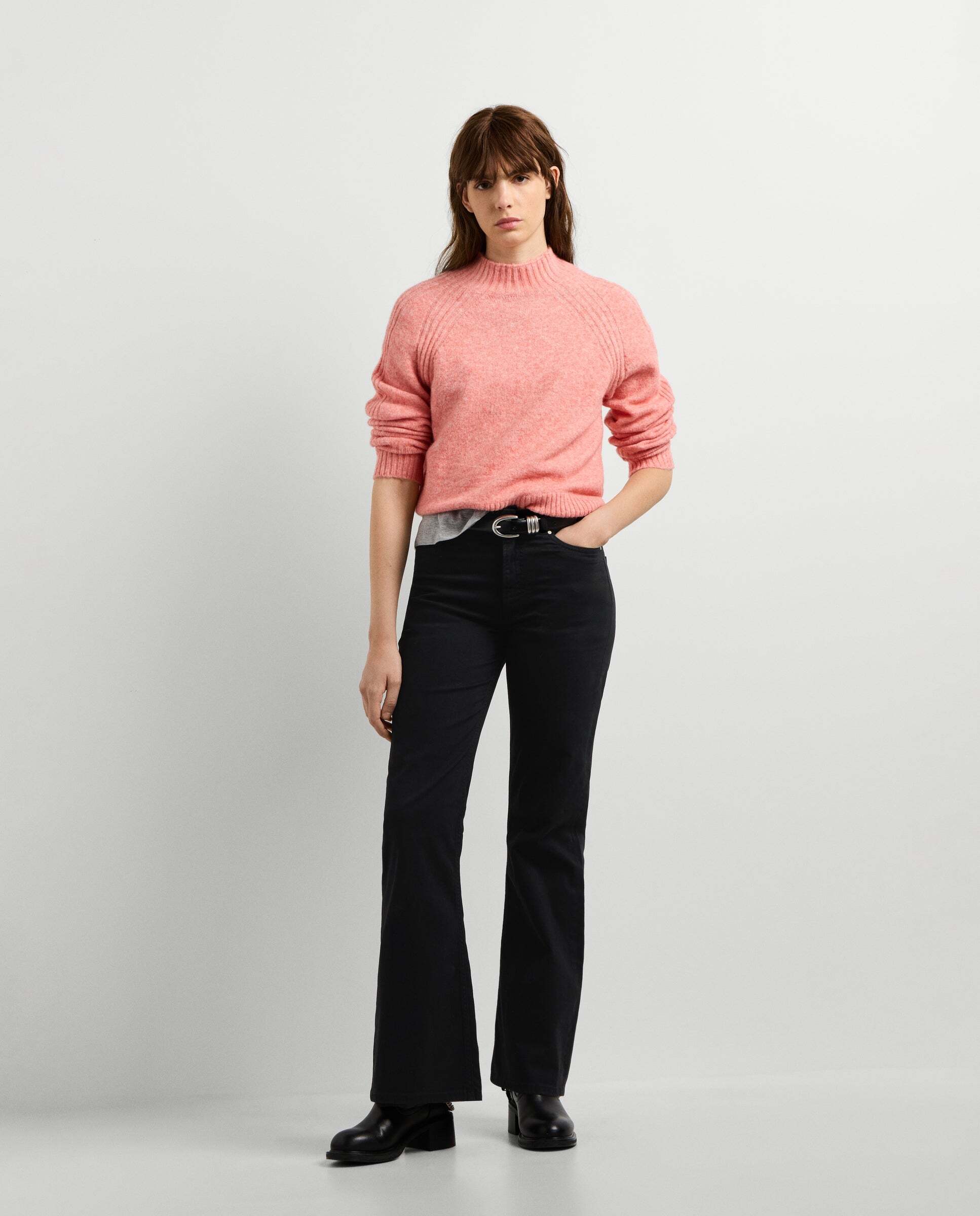 Jersey de mujer punto cuello alto - Pepe Jeans - Rosa Rosa-2