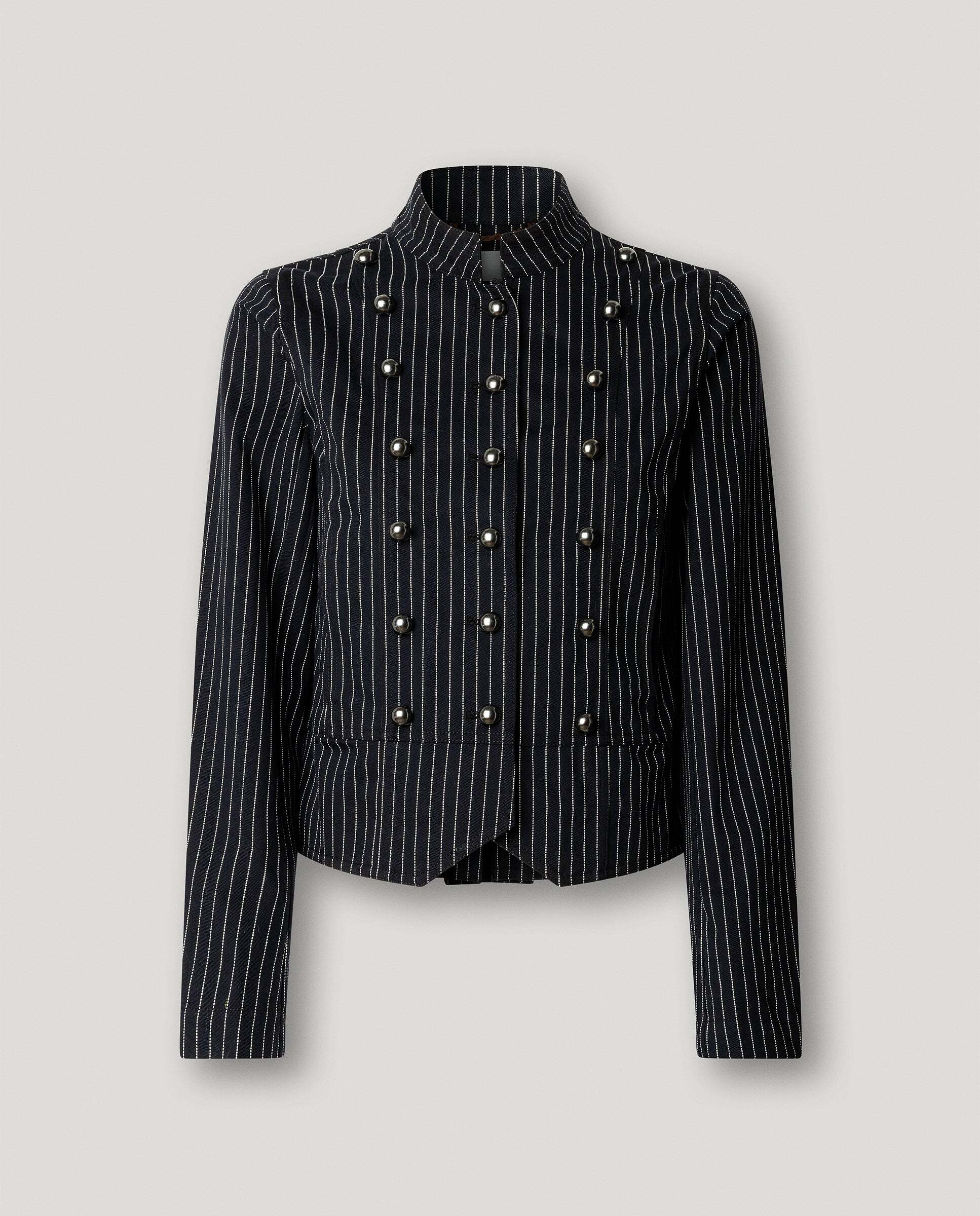 Chaqueta de mujer cuello mao de rayas - Pepe Jeans - Negro Negro-6