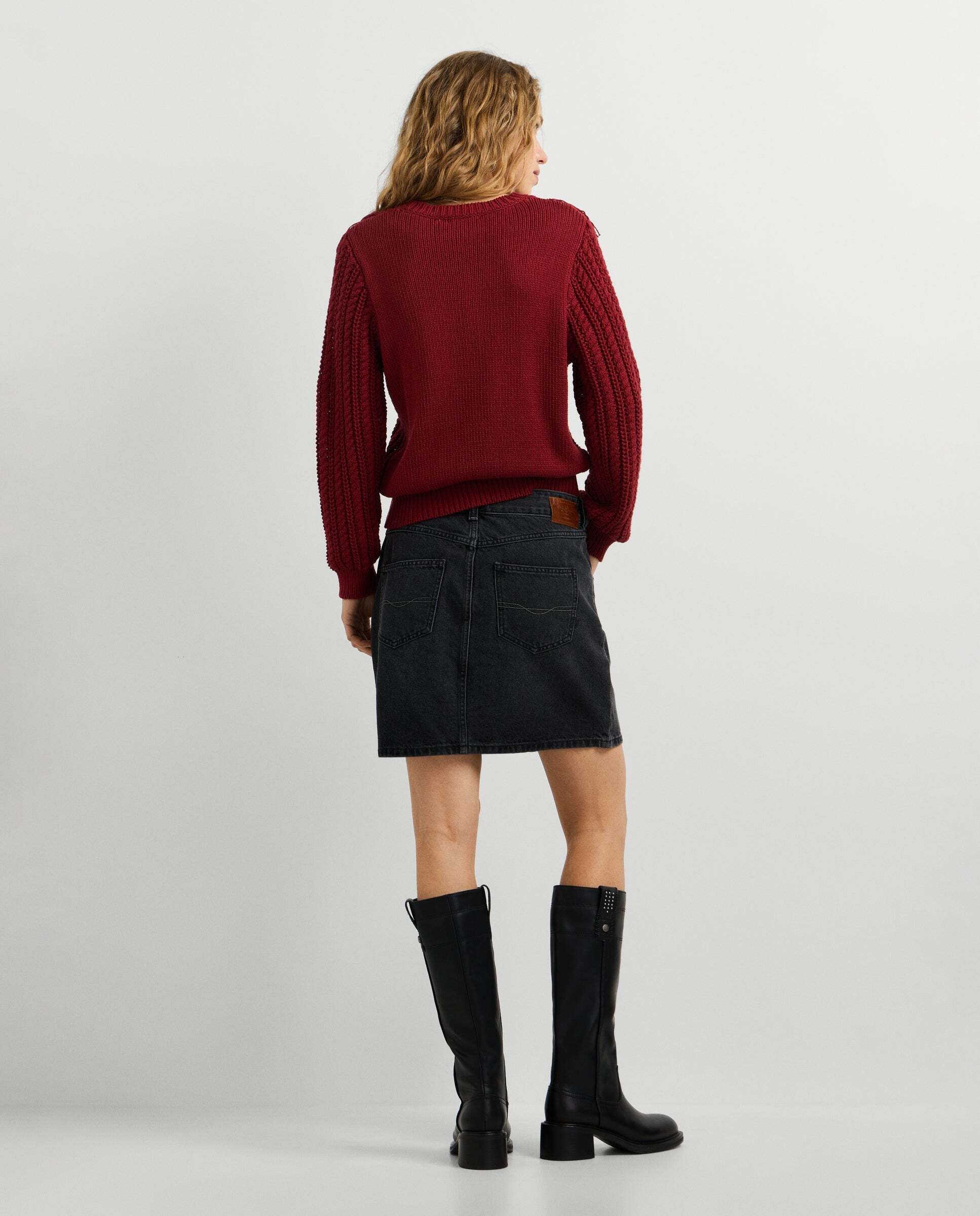 Falda de mujer corta denim fit regular - Pepe Jeans - Negro Negro-3