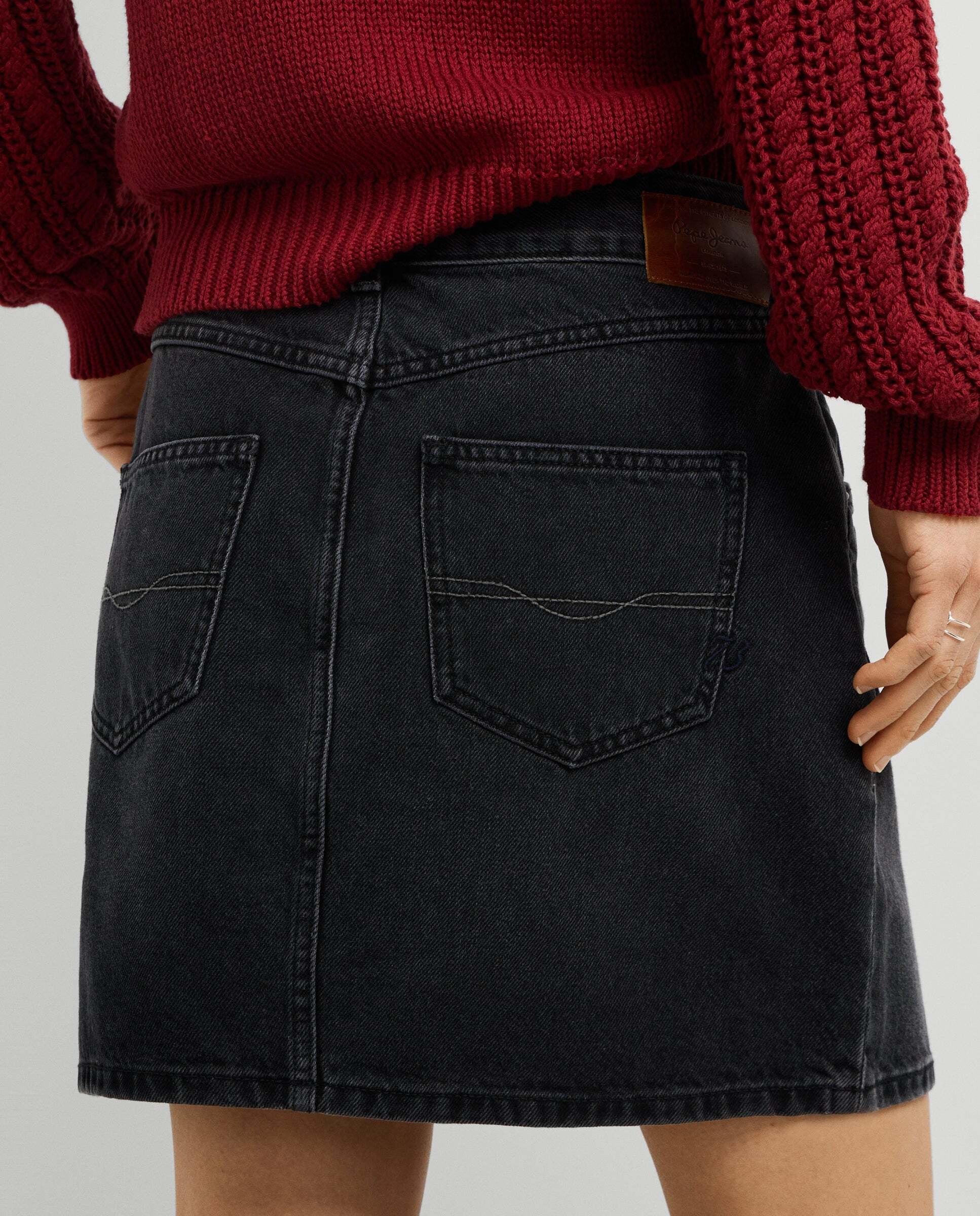 Falda de mujer corta denim fit regular - Pepe Jeans - Negro Negro-4