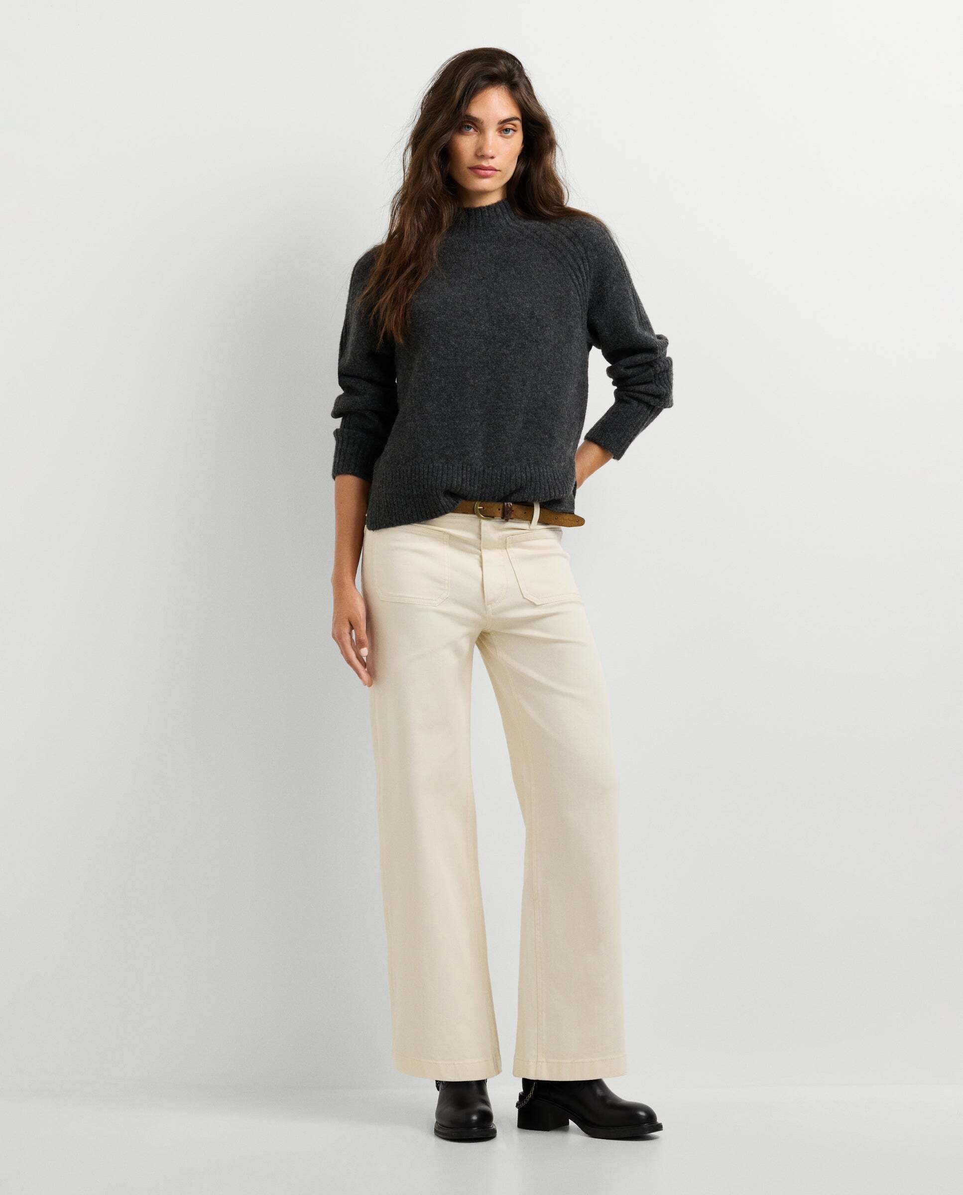 Jersey de mujer punto cuello alto - Pepe Jeans - Gris Gris-2