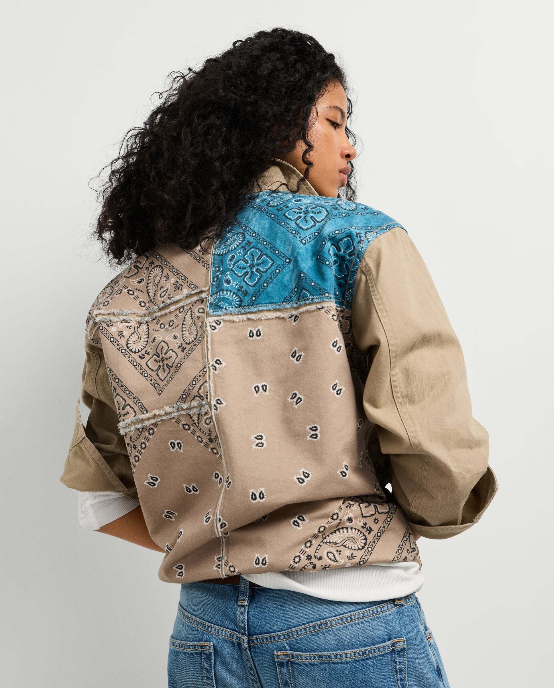 Chaqueta de mujer larga de sarga - Pepe Jeans - Natural Natural-3