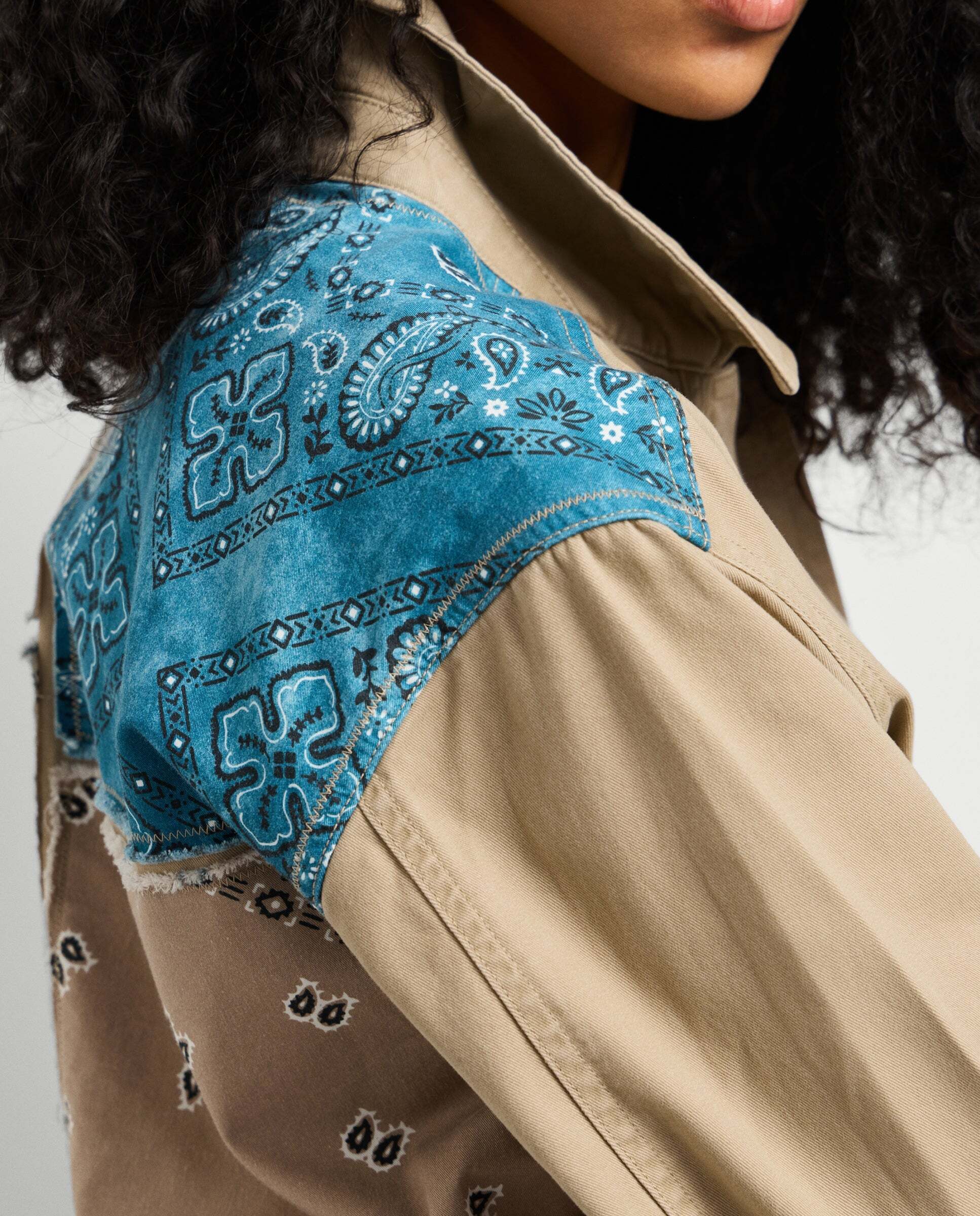 Chaqueta de mujer larga de sarga - Pepe Jeans - Natural Natural-4