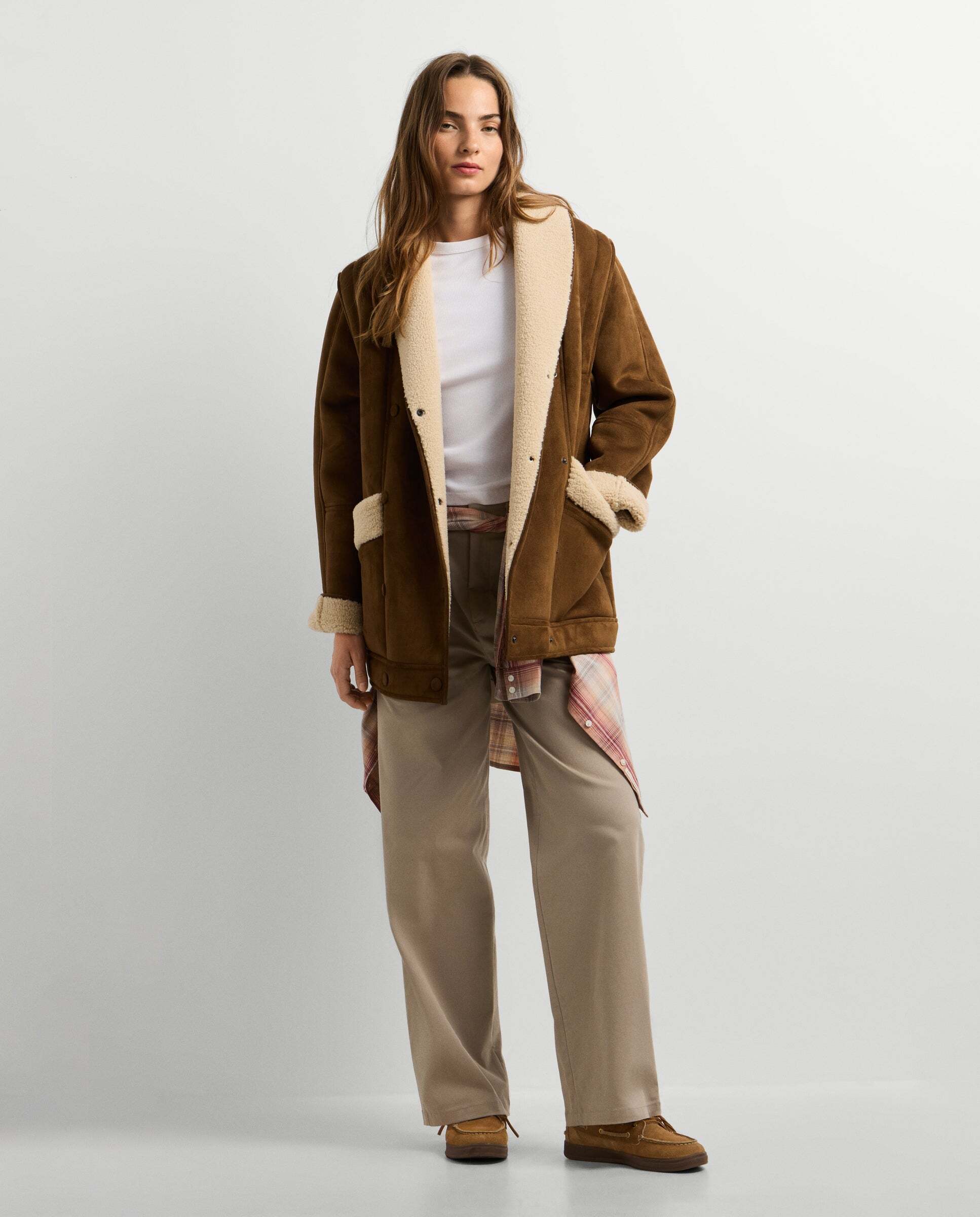 Chaqueta de mujer cruzada efecto ante - Pepe Jeans - Natural Natural-2
