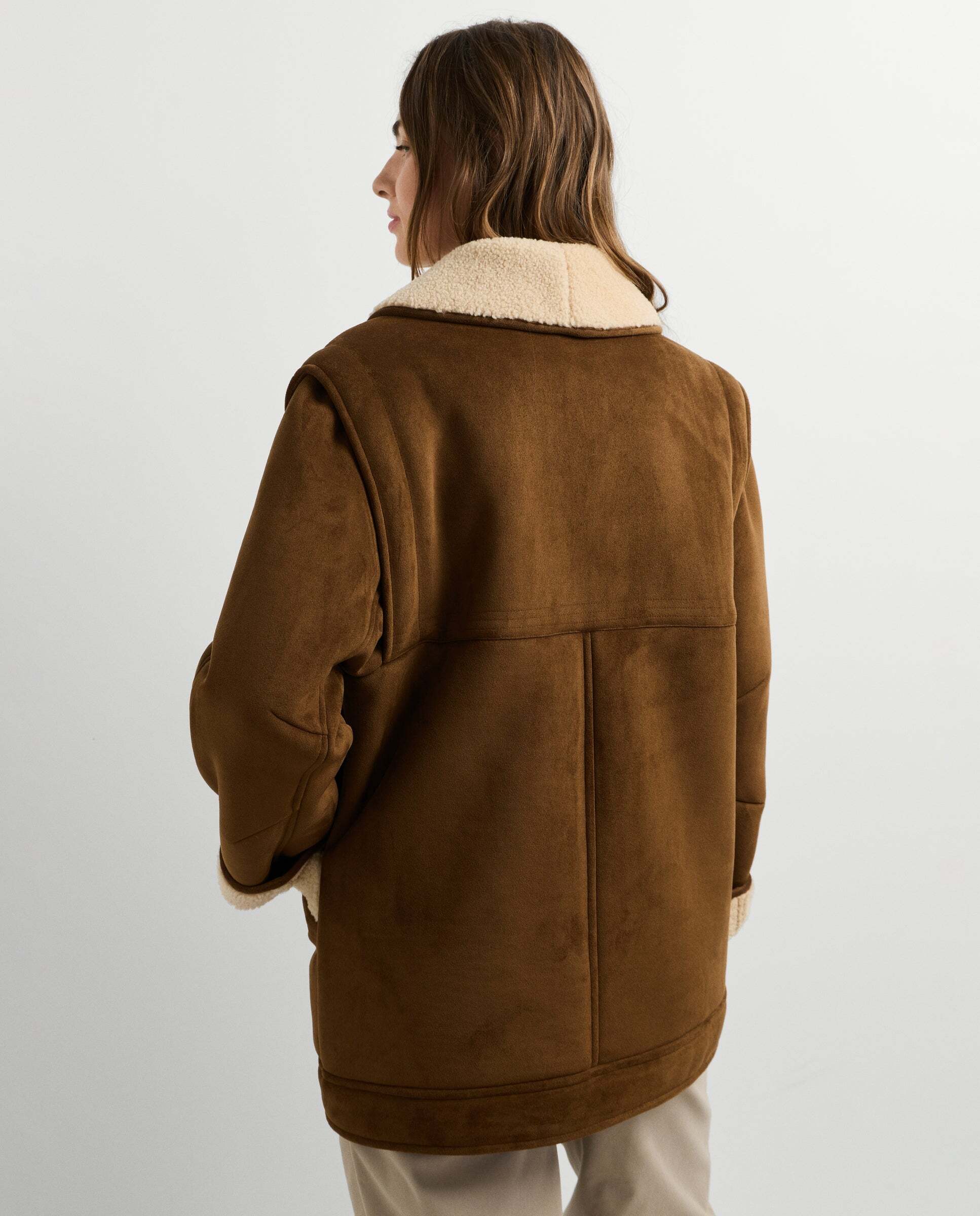 Chaqueta de mujer cruzada efecto ante - Pepe Jeans - Natural Natural-3