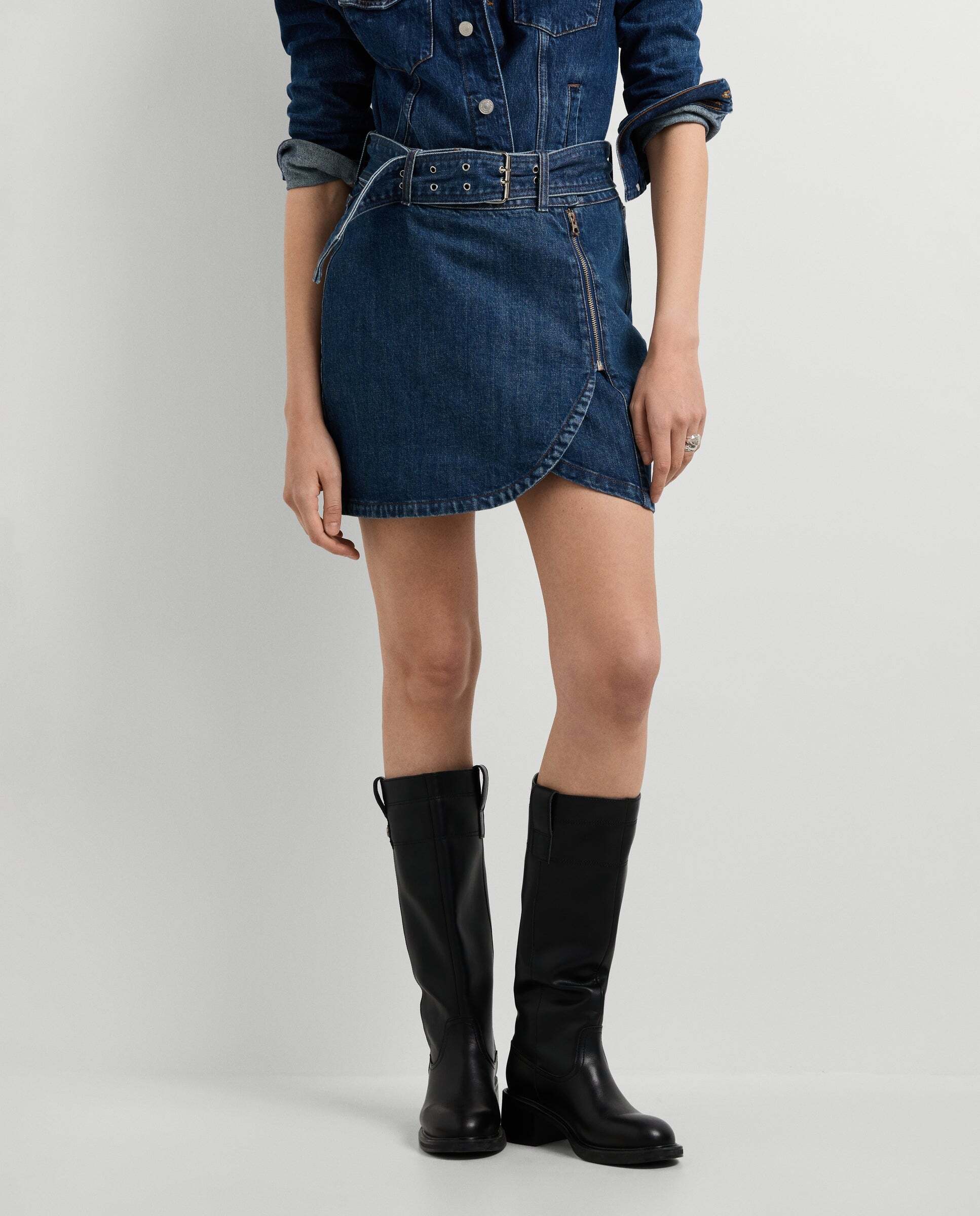 Imagen 0 de Falda de mujer corta denim fit regular Azul denim