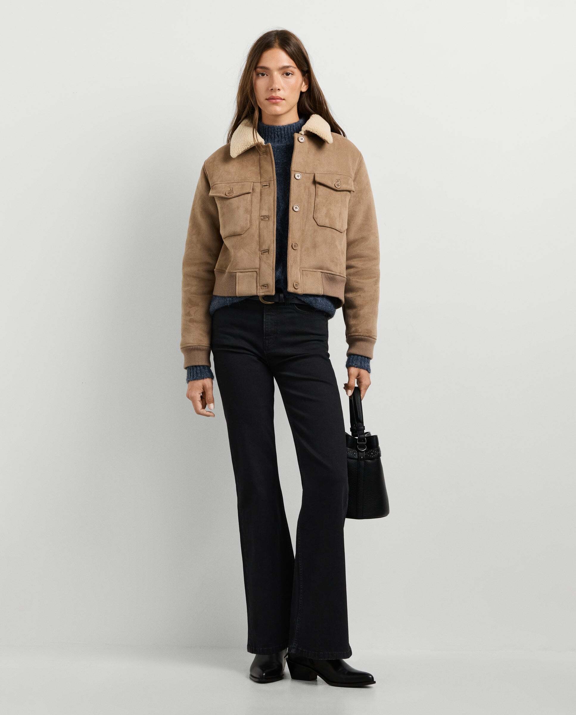 Chaqueta de mujer bomber cuello borreguito - Pepe Jeans - Natural Natural-2