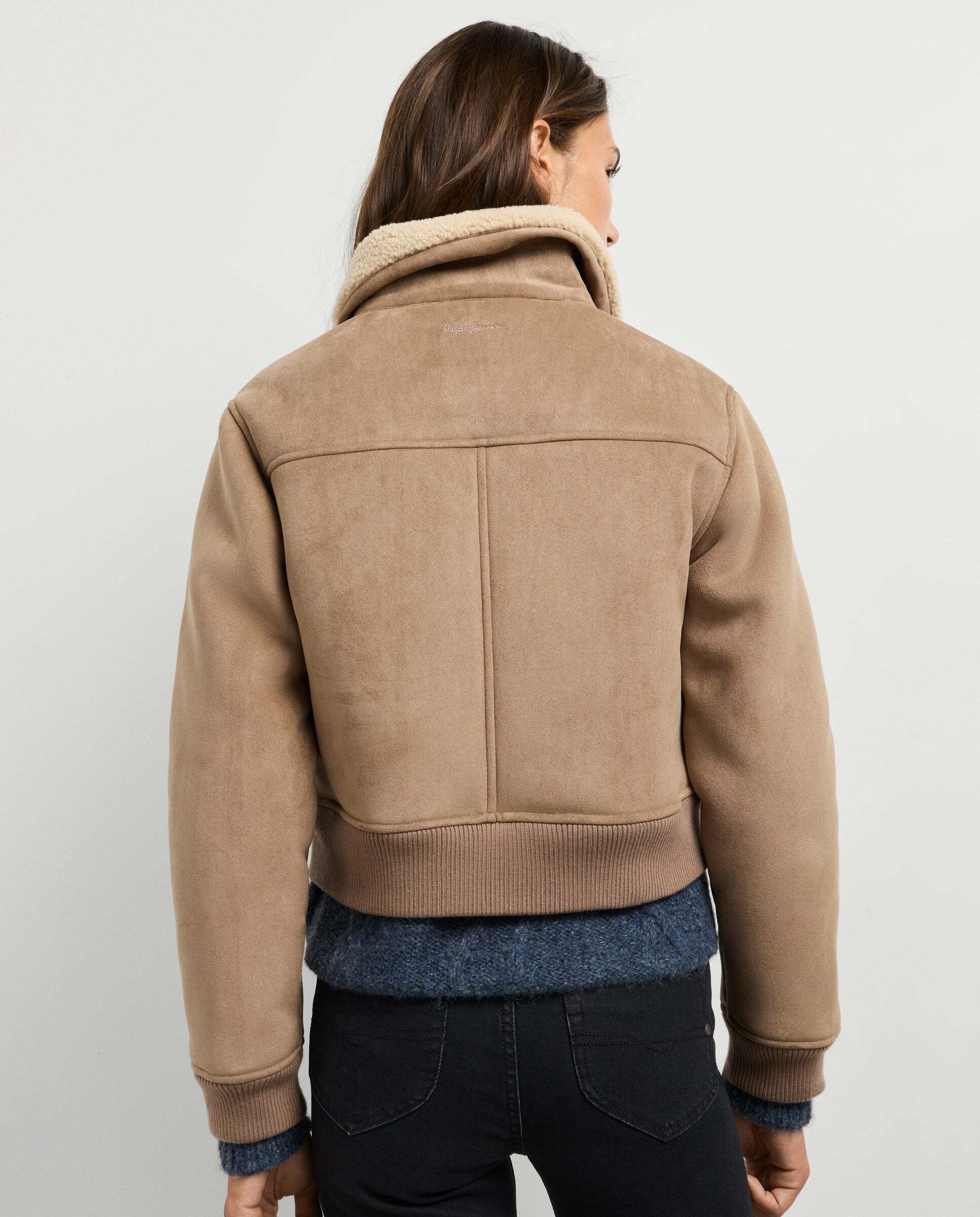 Chaqueta de mujer bomber cuello borreguito - Pepe Jeans - Natural Natural-3