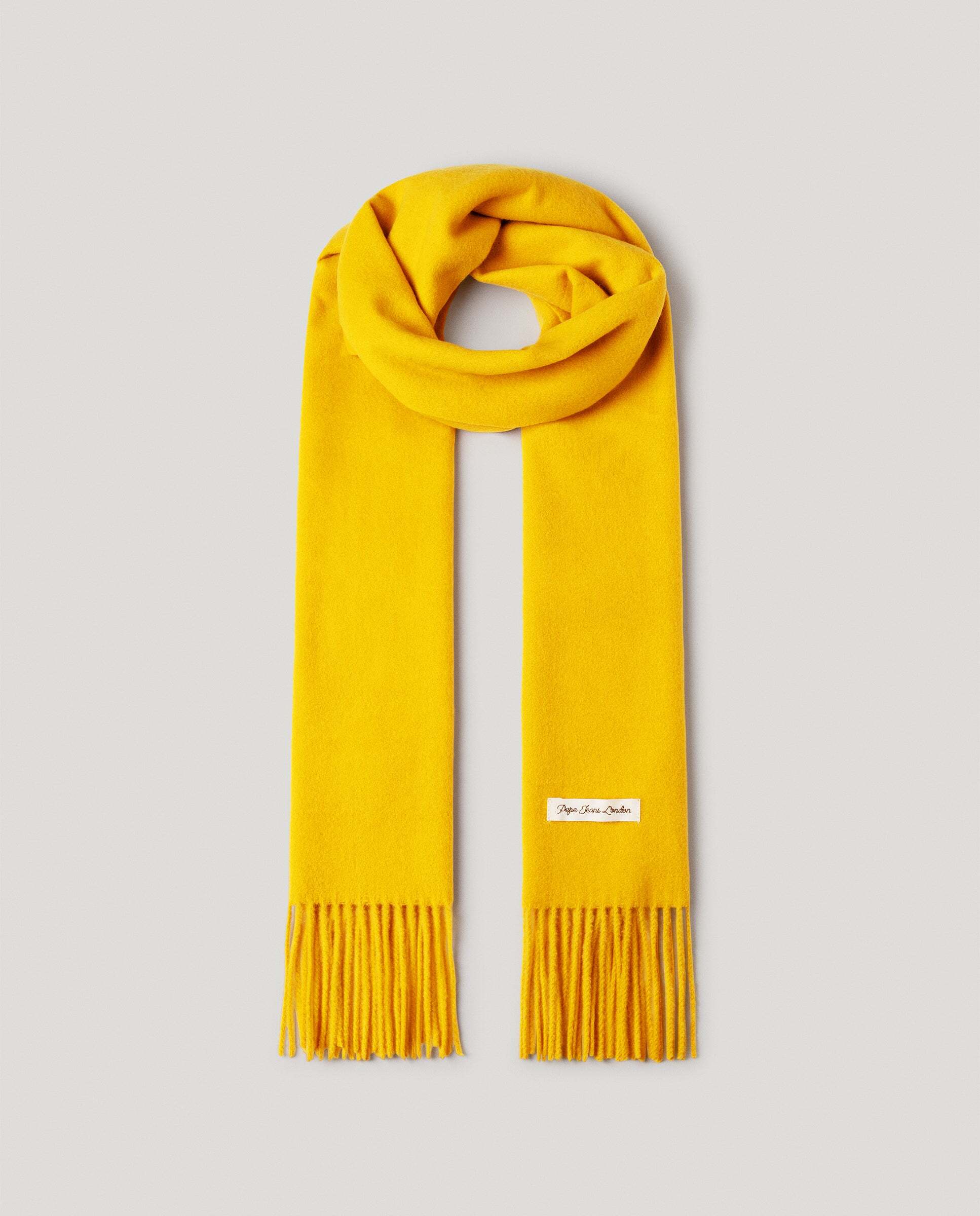Bufanda de hombre con flecos - Pepe Jeans - Mostaza Mostaza-1