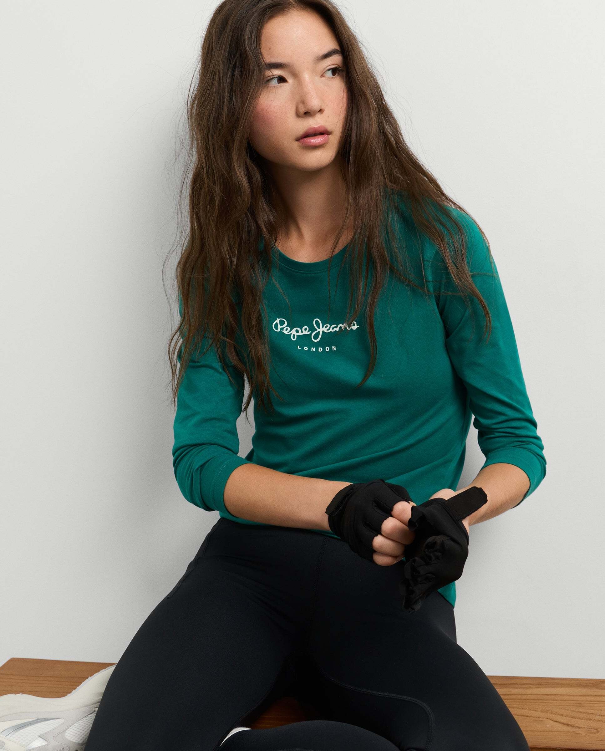 Camiseta manga larga fit slim - Pepe Jeans - Verde azulado Verde azulado-1