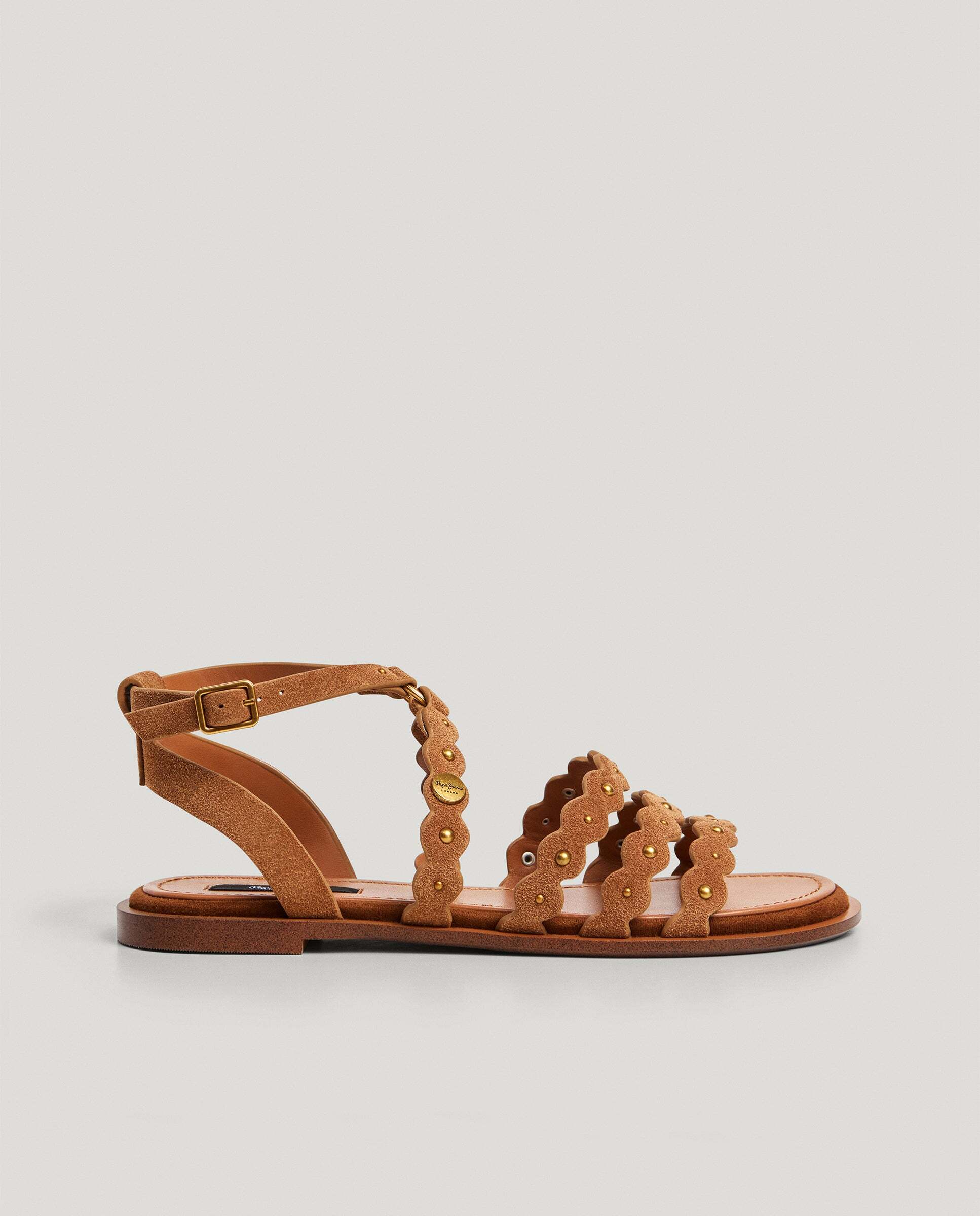 Pepe Jeans - Sandalias de mujer planas en ante.
