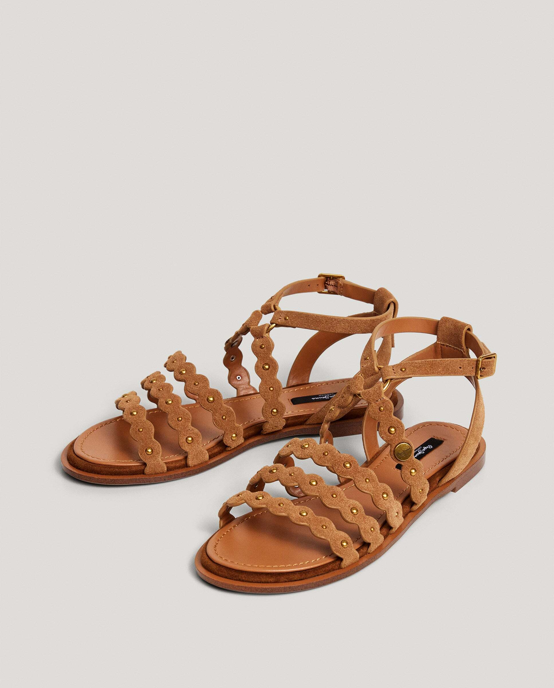 Sandalias de mujer planas en ante - Pepe Jeans - Negro Marrón-2