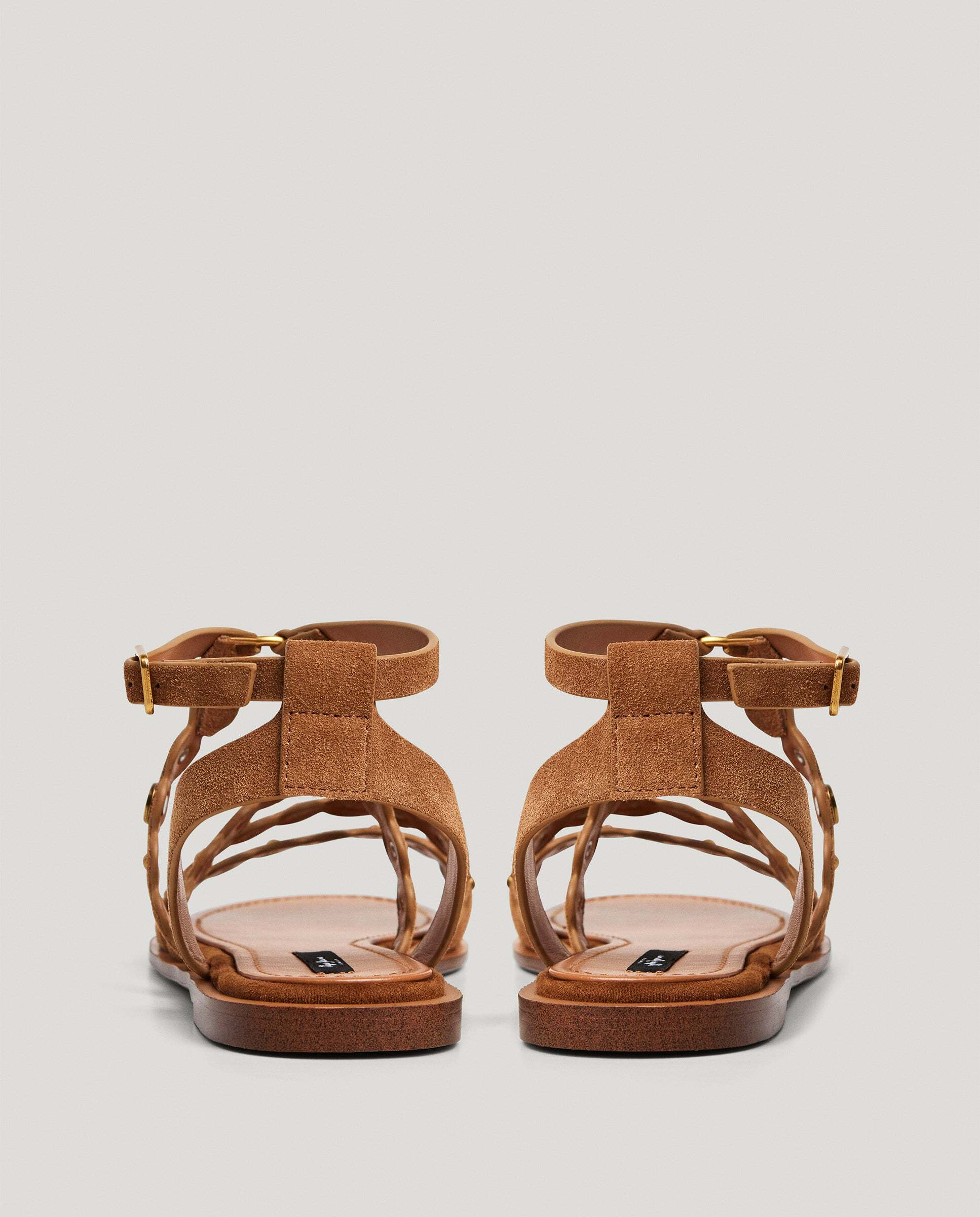 Sandalias de mujer planas en ante - Pepe Jeans - Negro Marrón-4