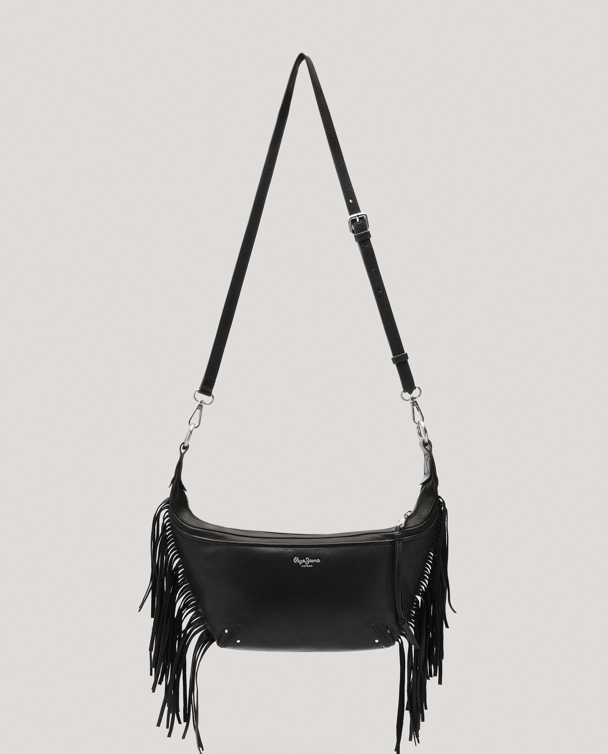 Bandolera de mujer 100% piel - Pepe Jeans - Negro Negro-1