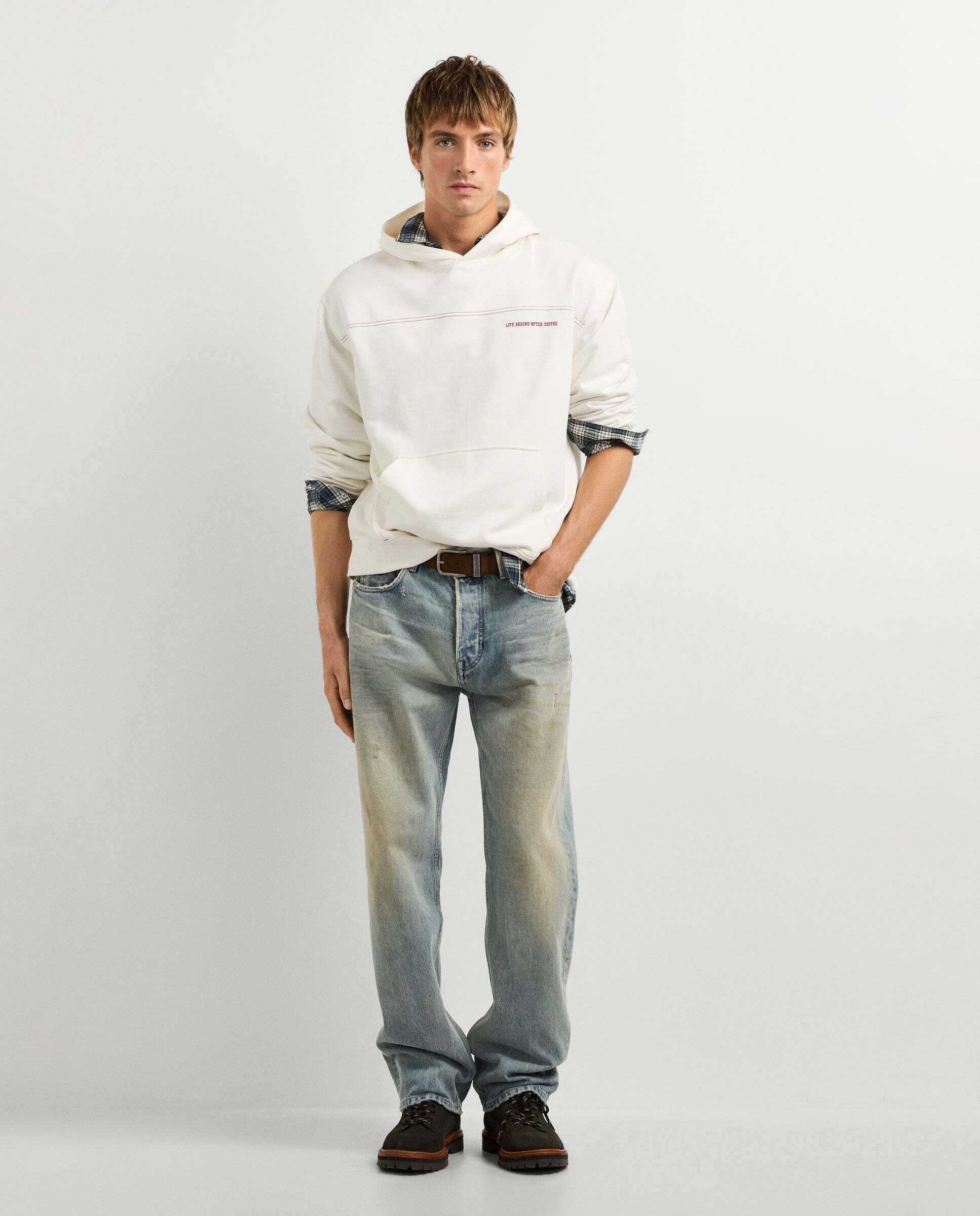 Sudadera de hombre capucha fit casual - Pepe Jeans - Blanco Blanco-2
