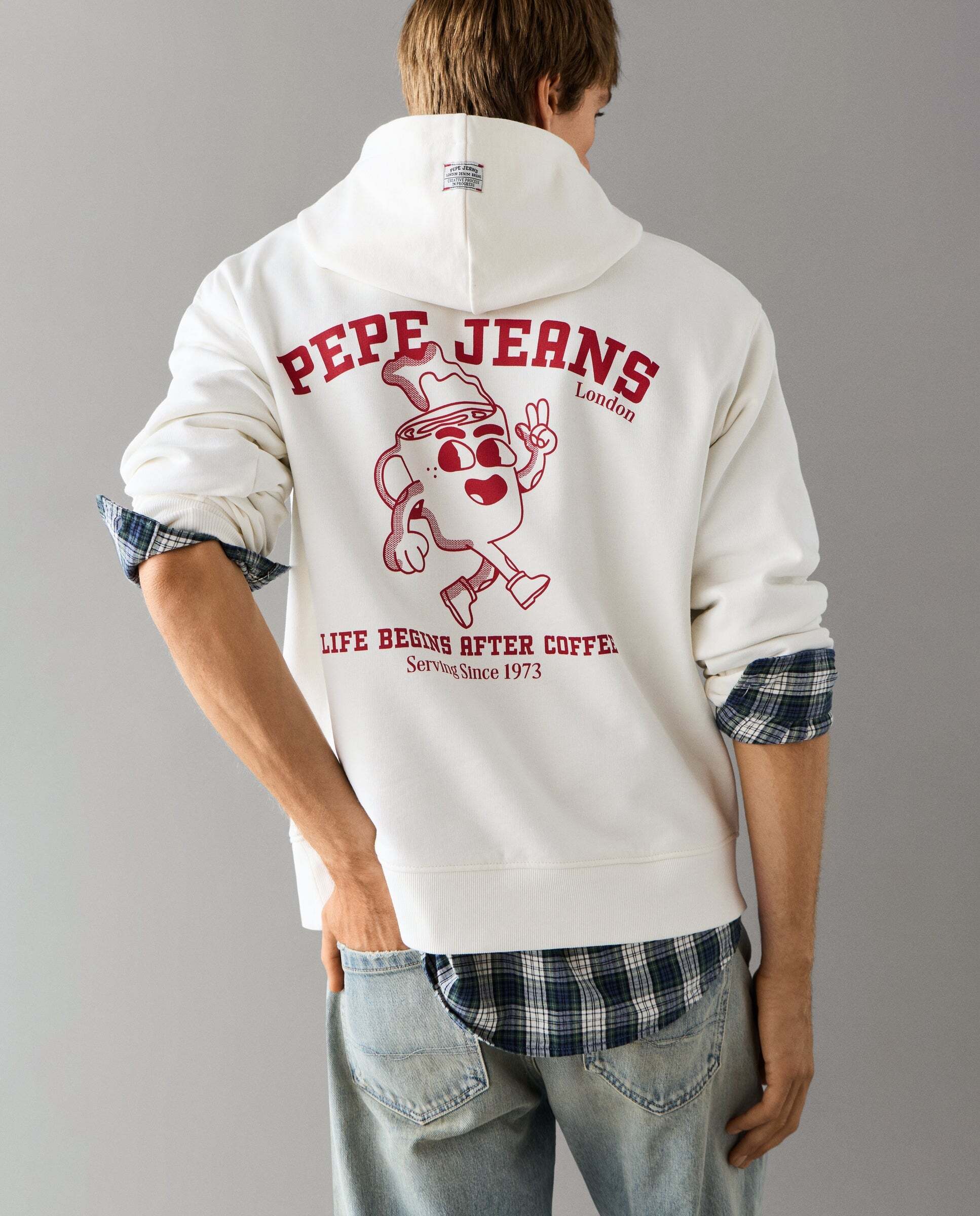 Sudadera de hombre capucha fit casual - Pepe Jeans - Blanco Blanco-3