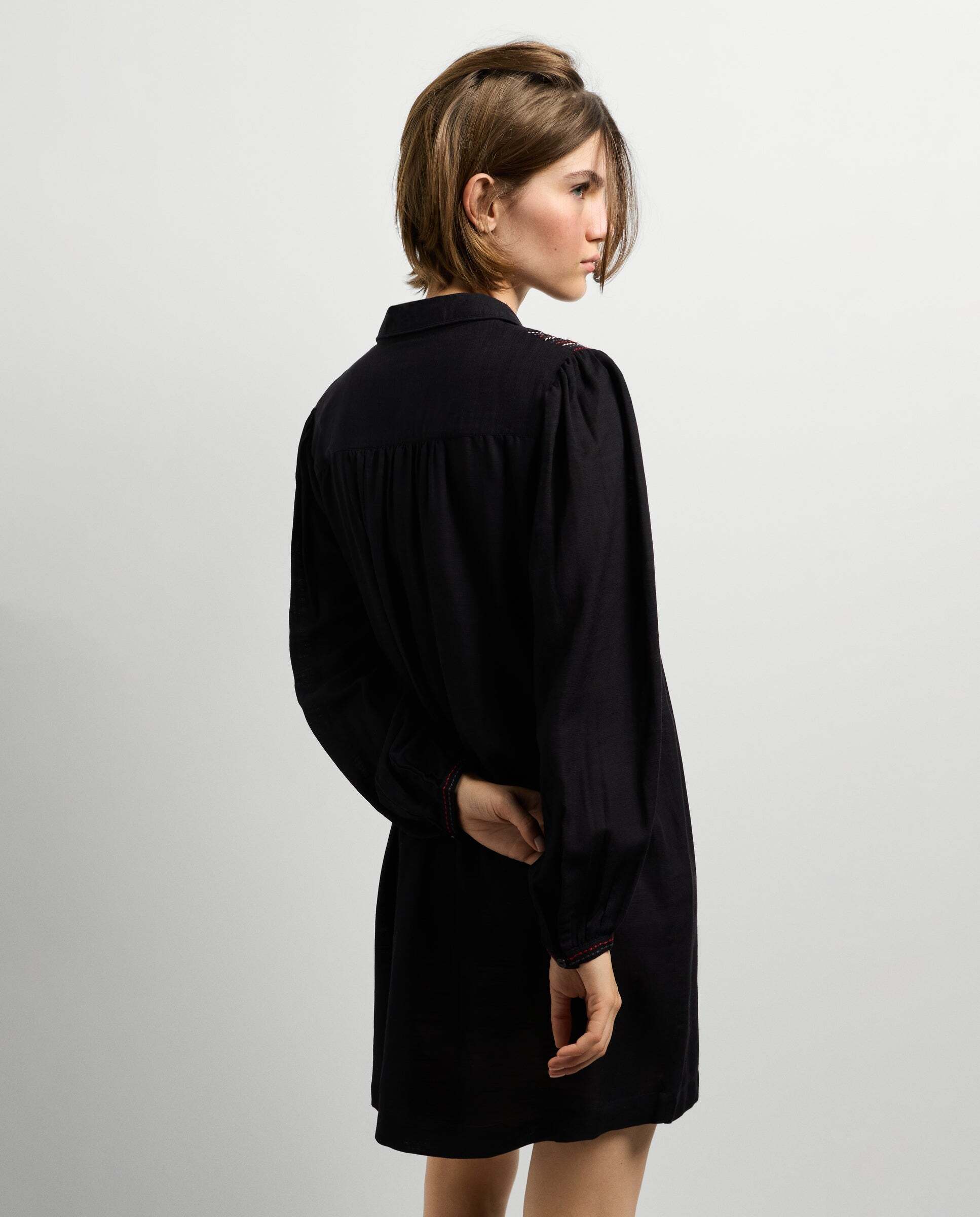 Vestido de mujer corto cuello camisero - Pepe Jeans - Negro Negro-3