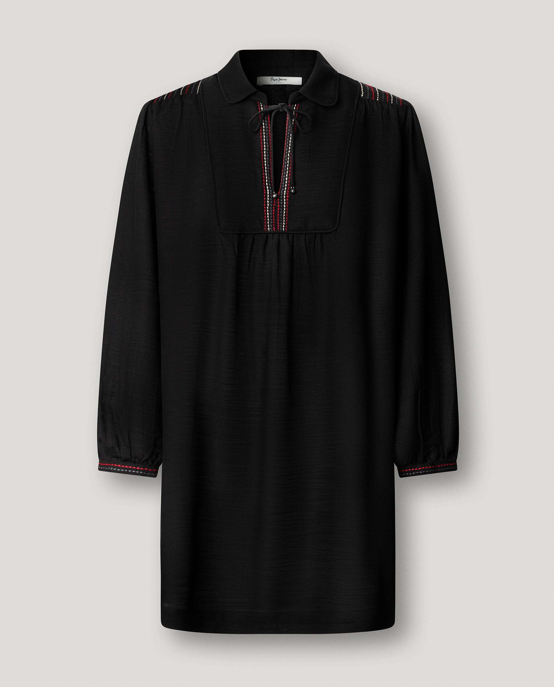 Vestido de mujer corto cuello camisero - Pepe Jeans - Negro Negro-6