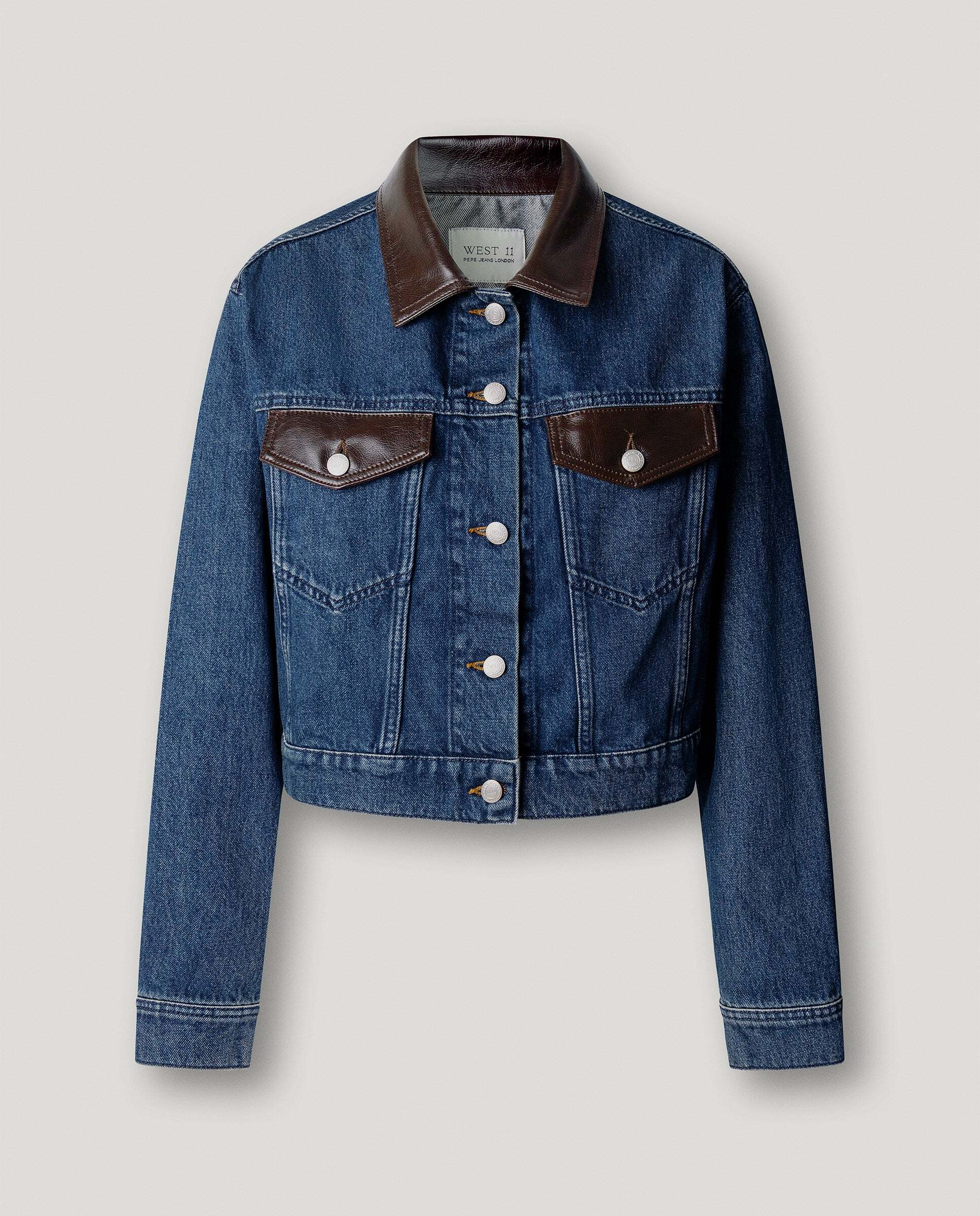 W11 ria boxy trucker contrast - Pepe Jeans - cazadora de mujer denim fit relaxed - Azul Azul-6