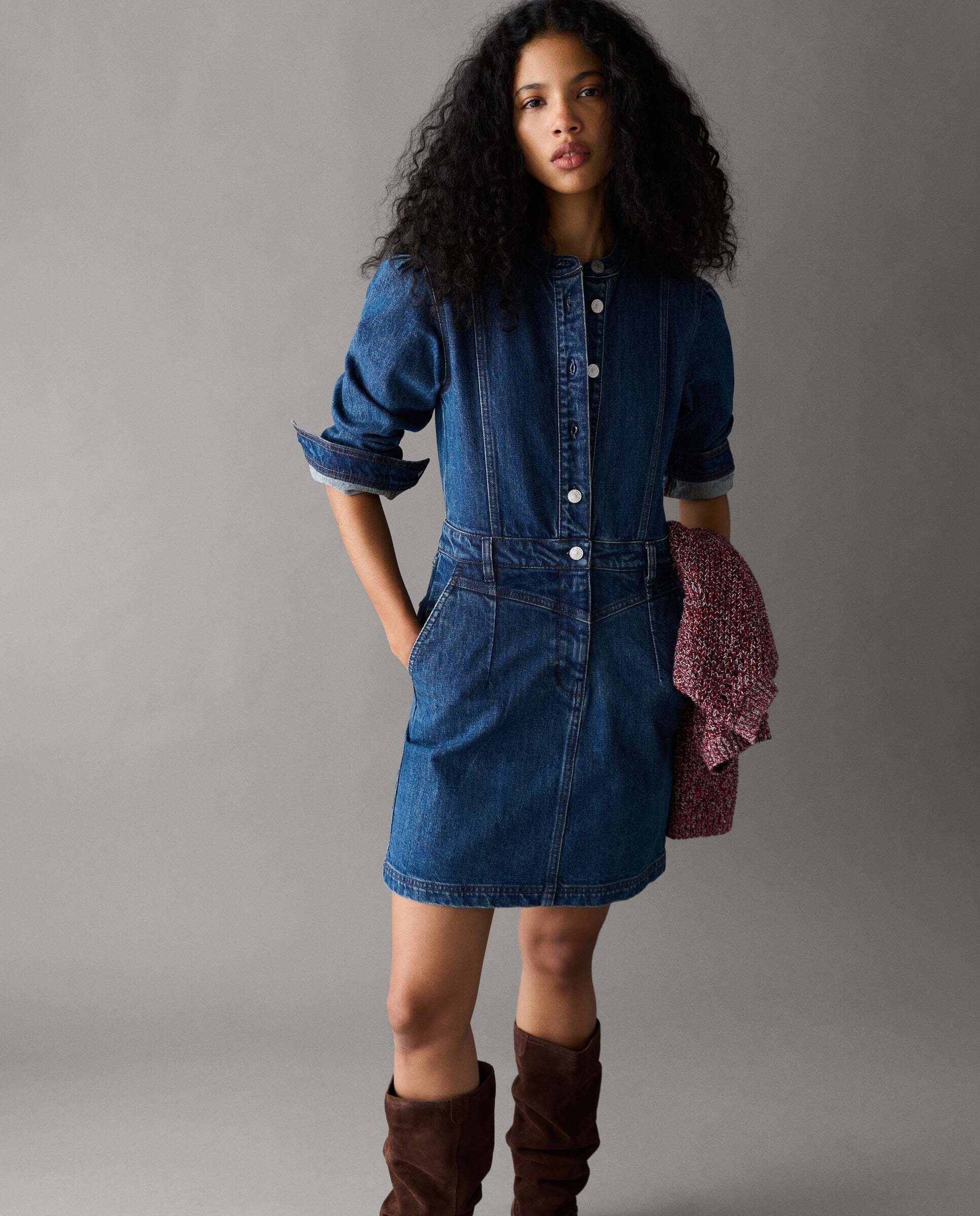 Vestido de mujer corto denim fit relaxed - Pepe Jeans - Azul oscuro Azul oscuro-1