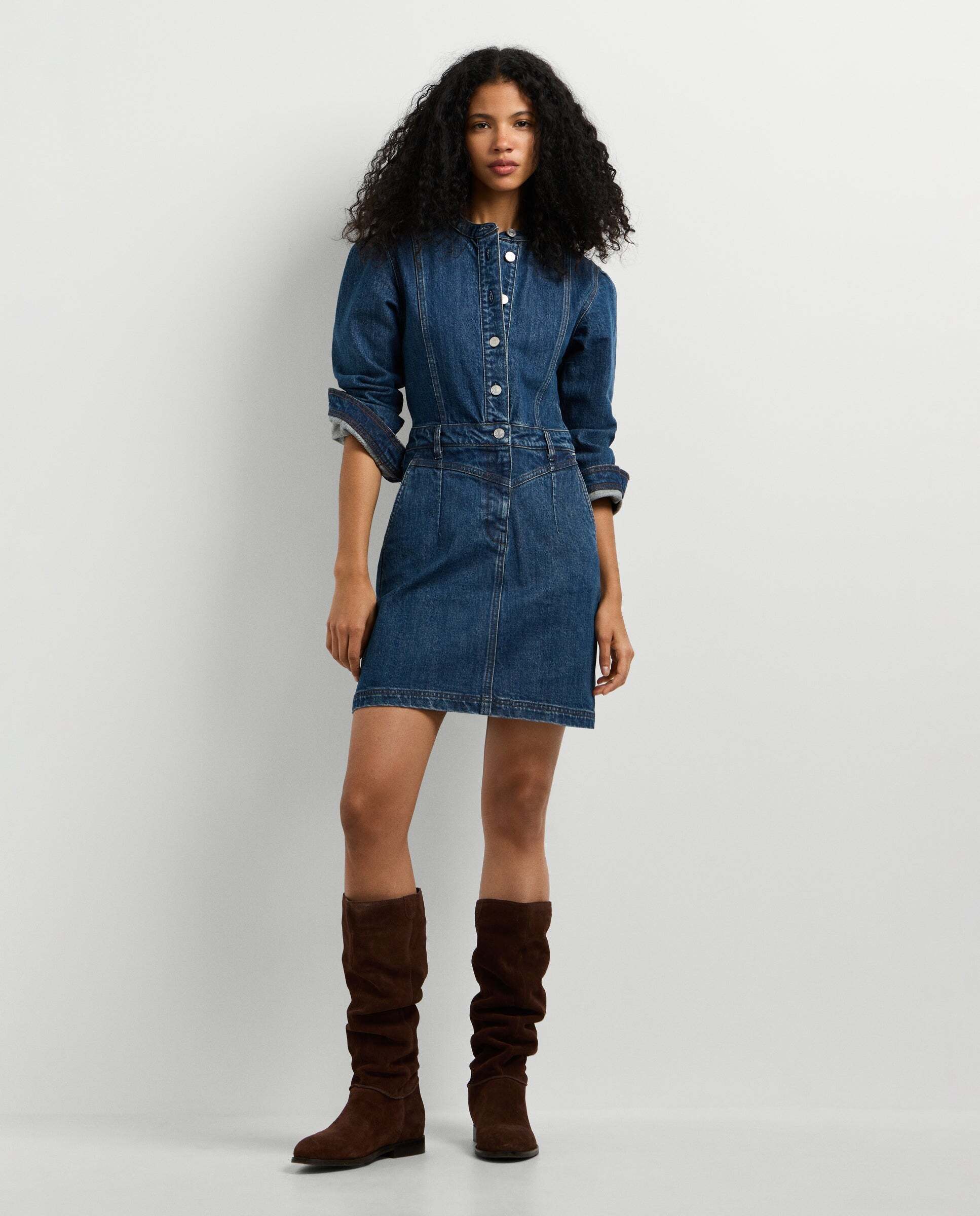 Vestido de mujer corto denim fit relaxed - Pepe Jeans - Azul oscuro Azul oscuro-2