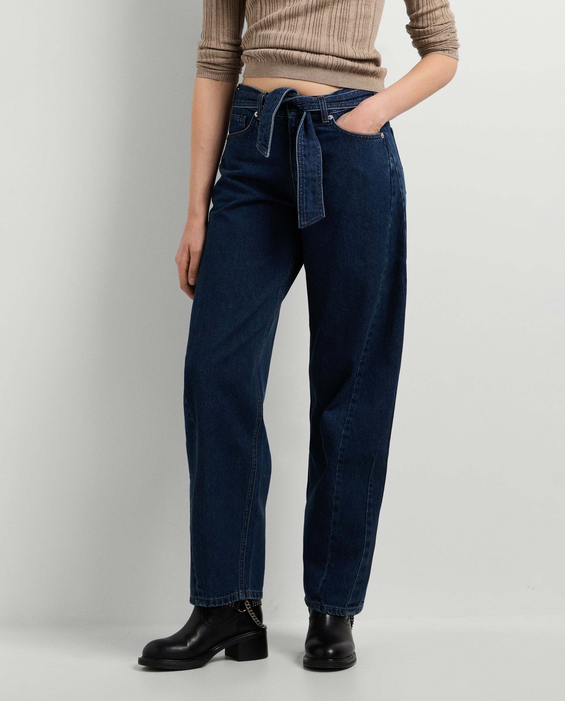 Vaquero de mujer fit loose tiro medio - Pepe Jeans - Azul oscuro Azul oscuro-1