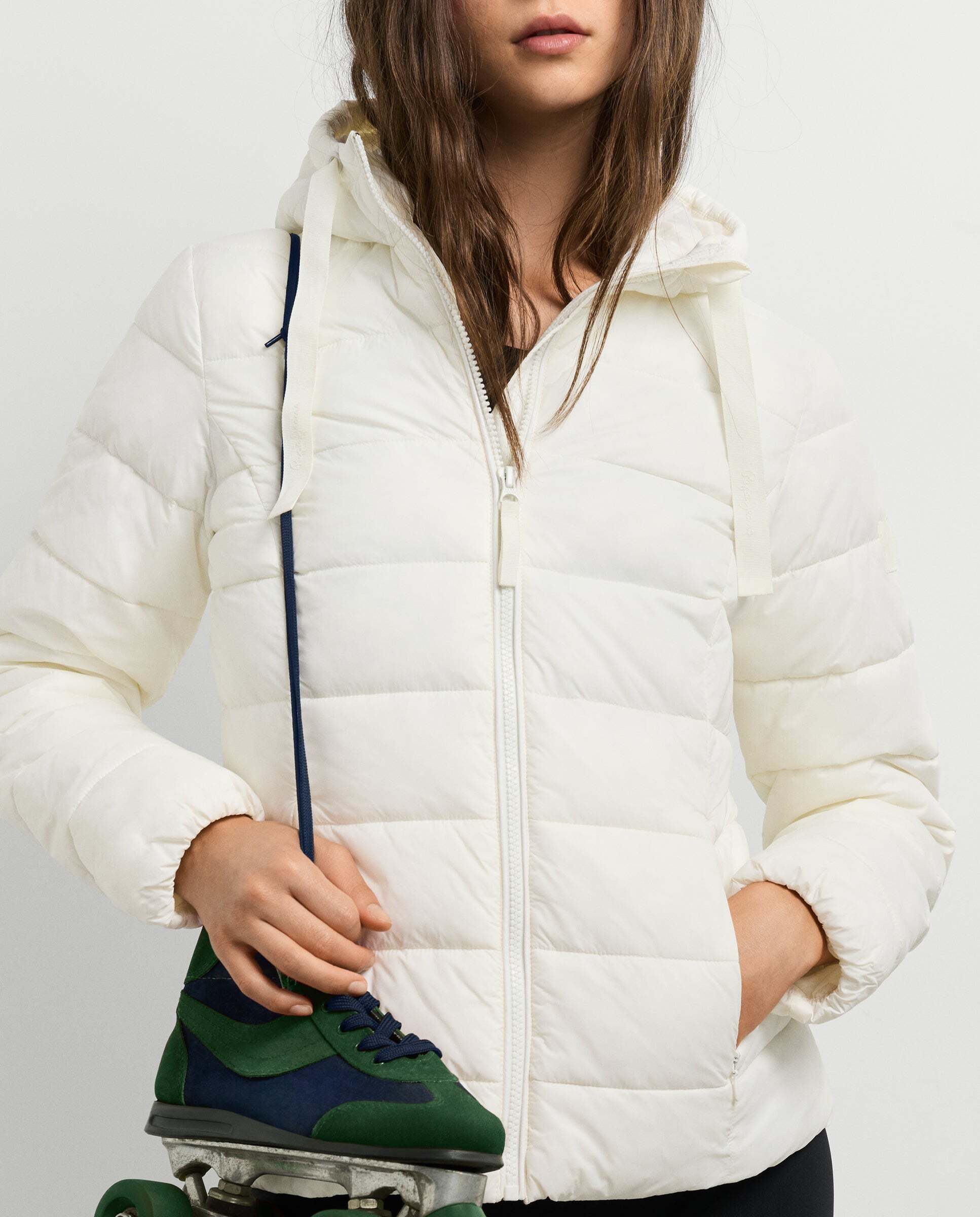Plumífero de mujer acolchado con capucha - Pepe Jeans - Blanco Blanco-1