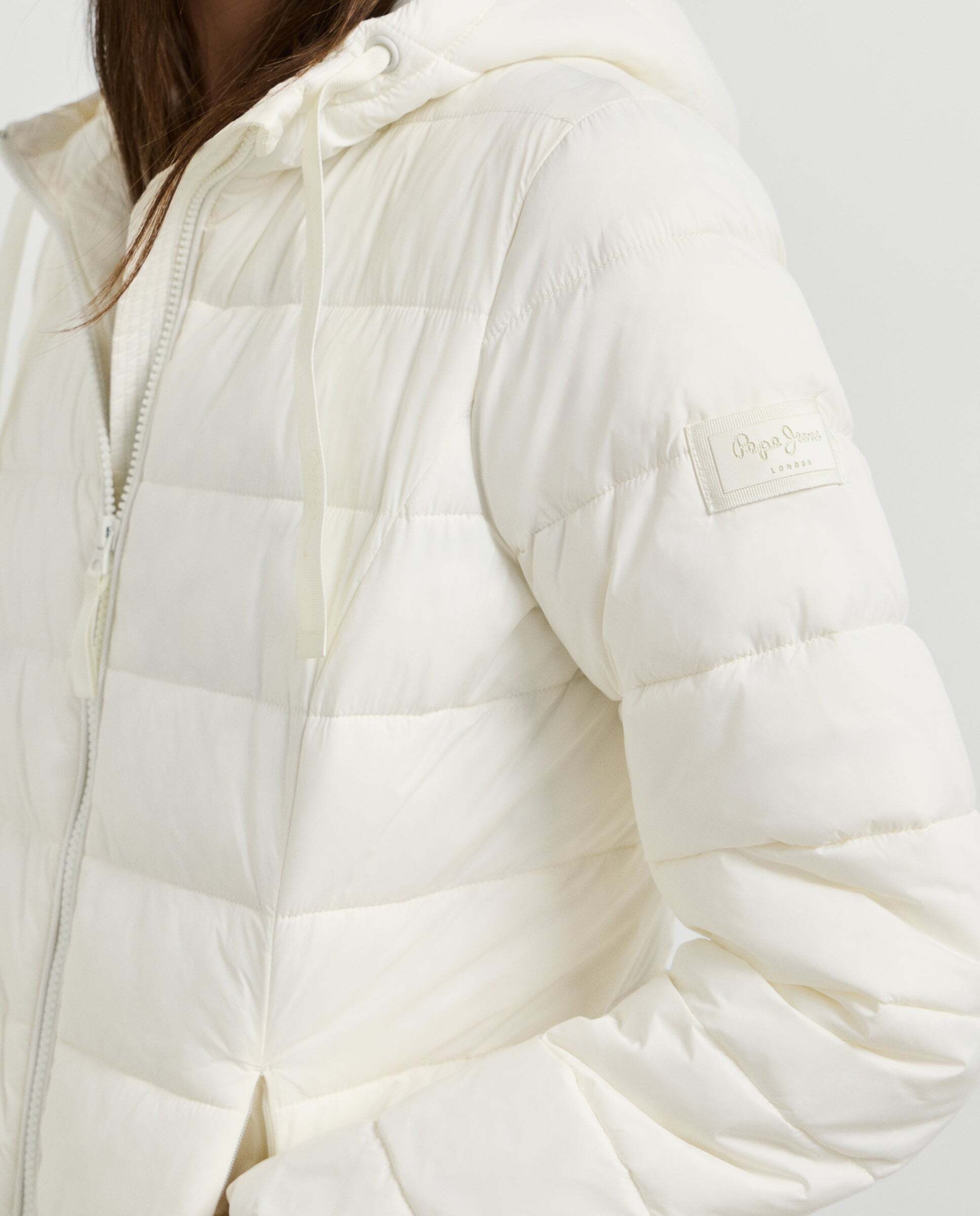 Plumífero de mujer acolchado con capucha - Pepe Jeans - Blanco Blanco-4
