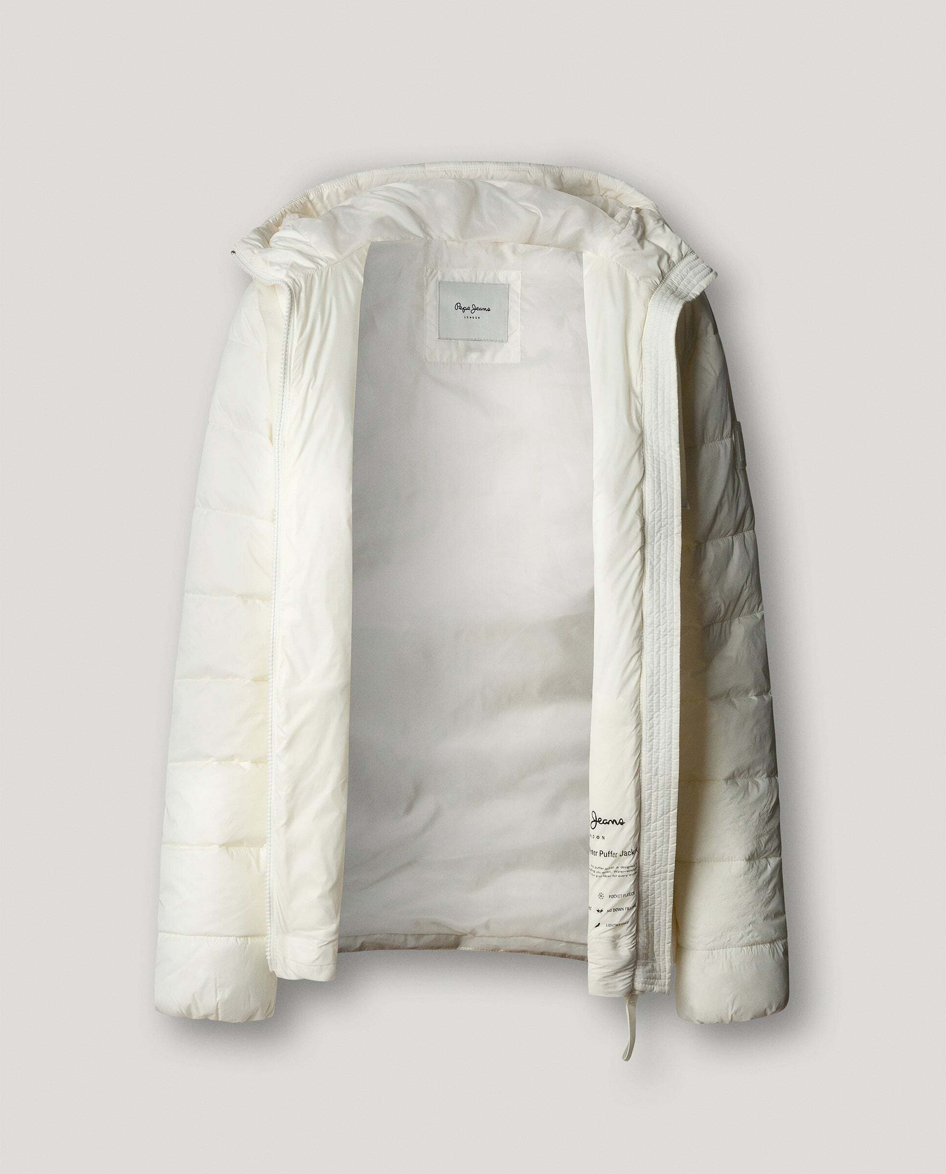 Plumífero de mujer acolchado con capucha - Pepe Jeans - Blanco Blanco-5