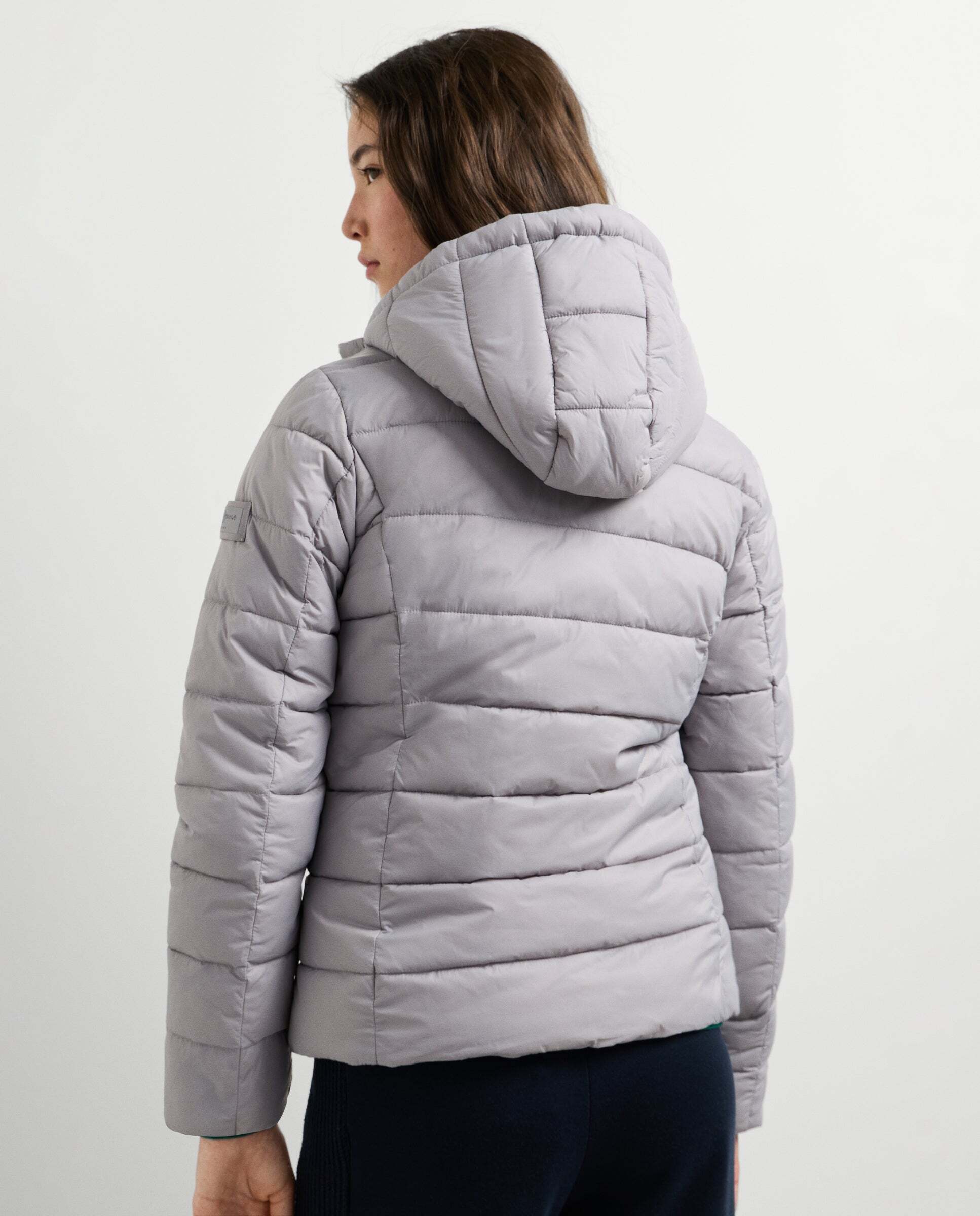 Plumífero de mujer acolchado con capucha - Pepe Jeans - Gris Gris-3
