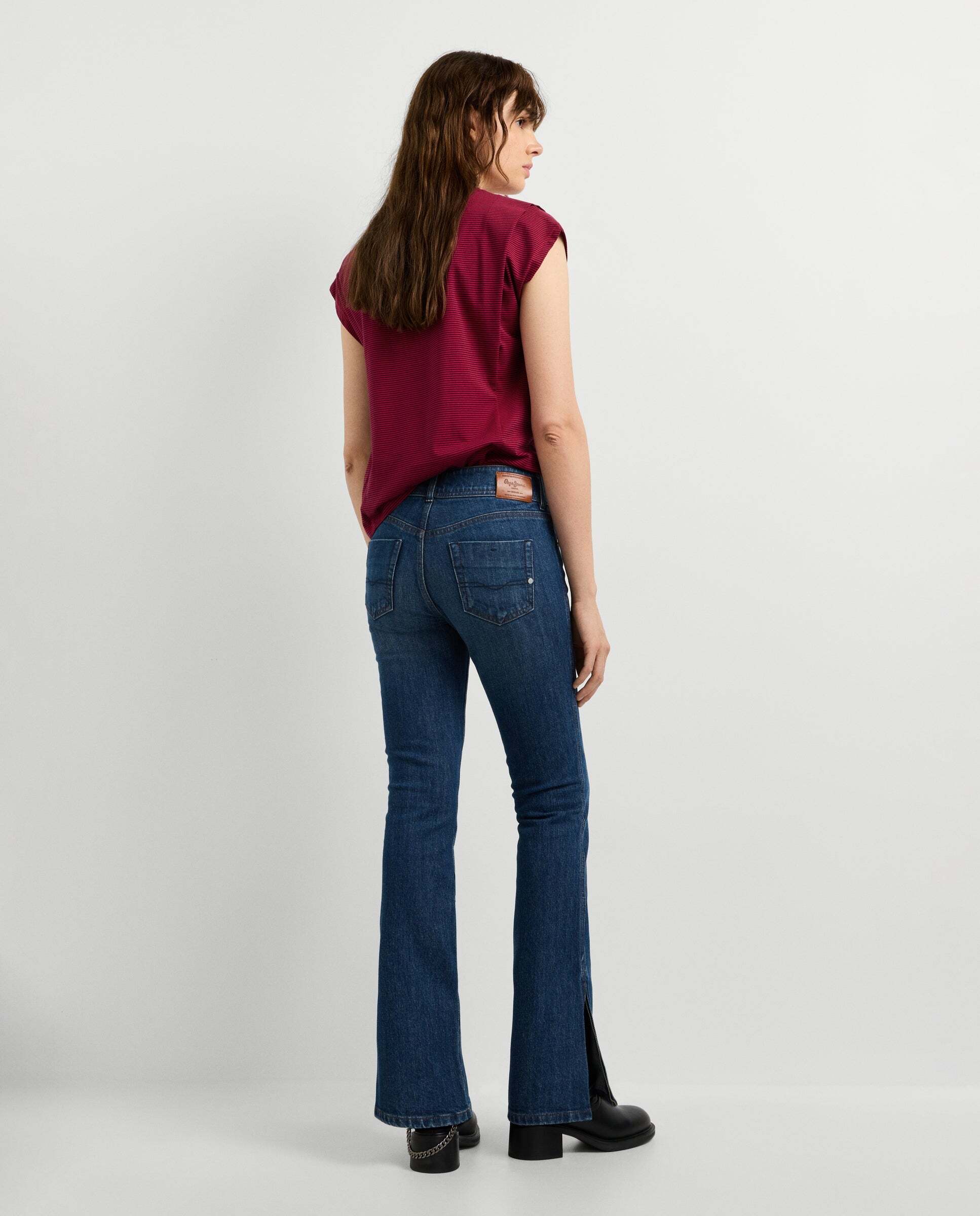 Vaquero de mujer fit bootcut tiro medio - Pepe Jeans - Azul denim Azul denim-3