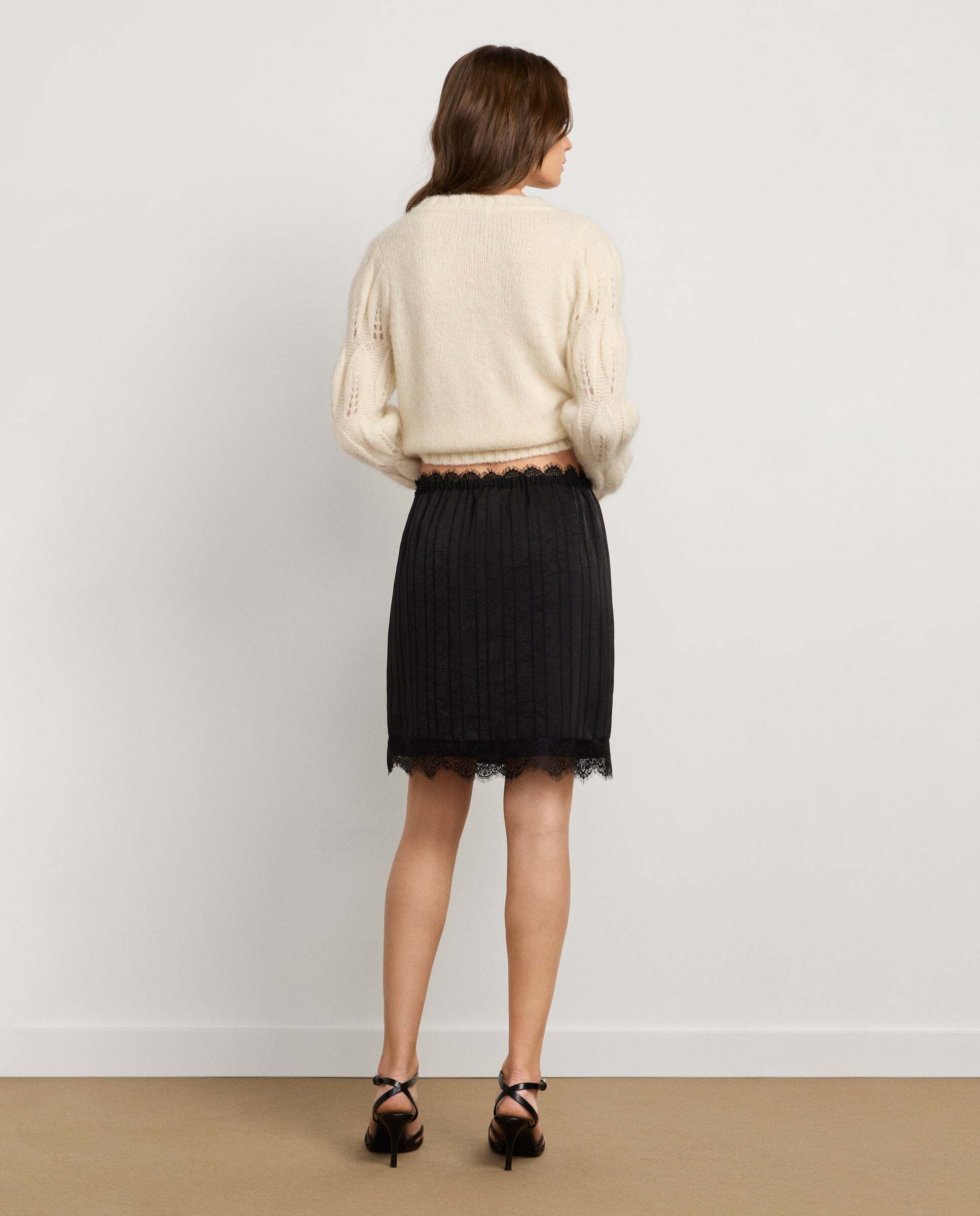 W11 jette skirt - Pepe Jeans - falda de mujer corta en satén - Negro Negro-3