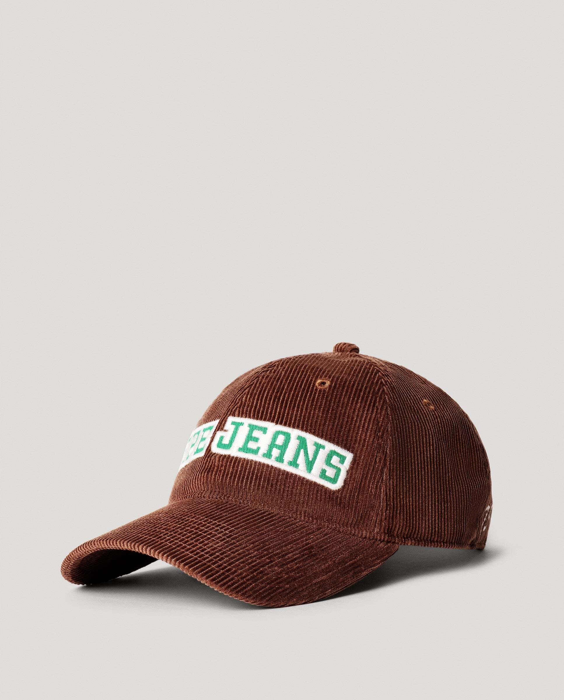 Gorra de hombre de pana con logo bordado - Pepe Jeans - Marrón chocolate Marrón chocolate-1