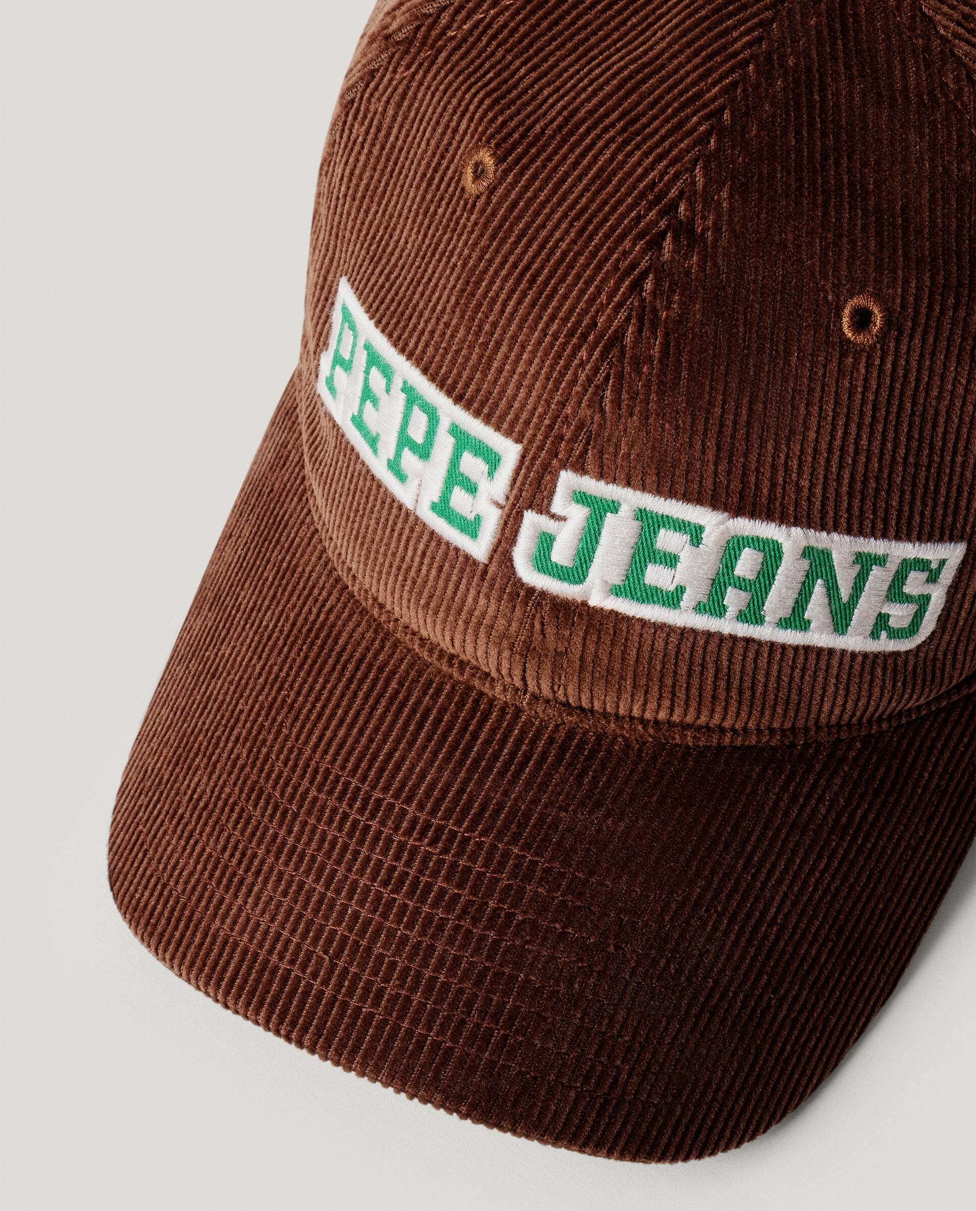 Gorra de hombre de pana con logo bordado - Pepe Jeans - Marrón chocolate Marrón chocolate-4