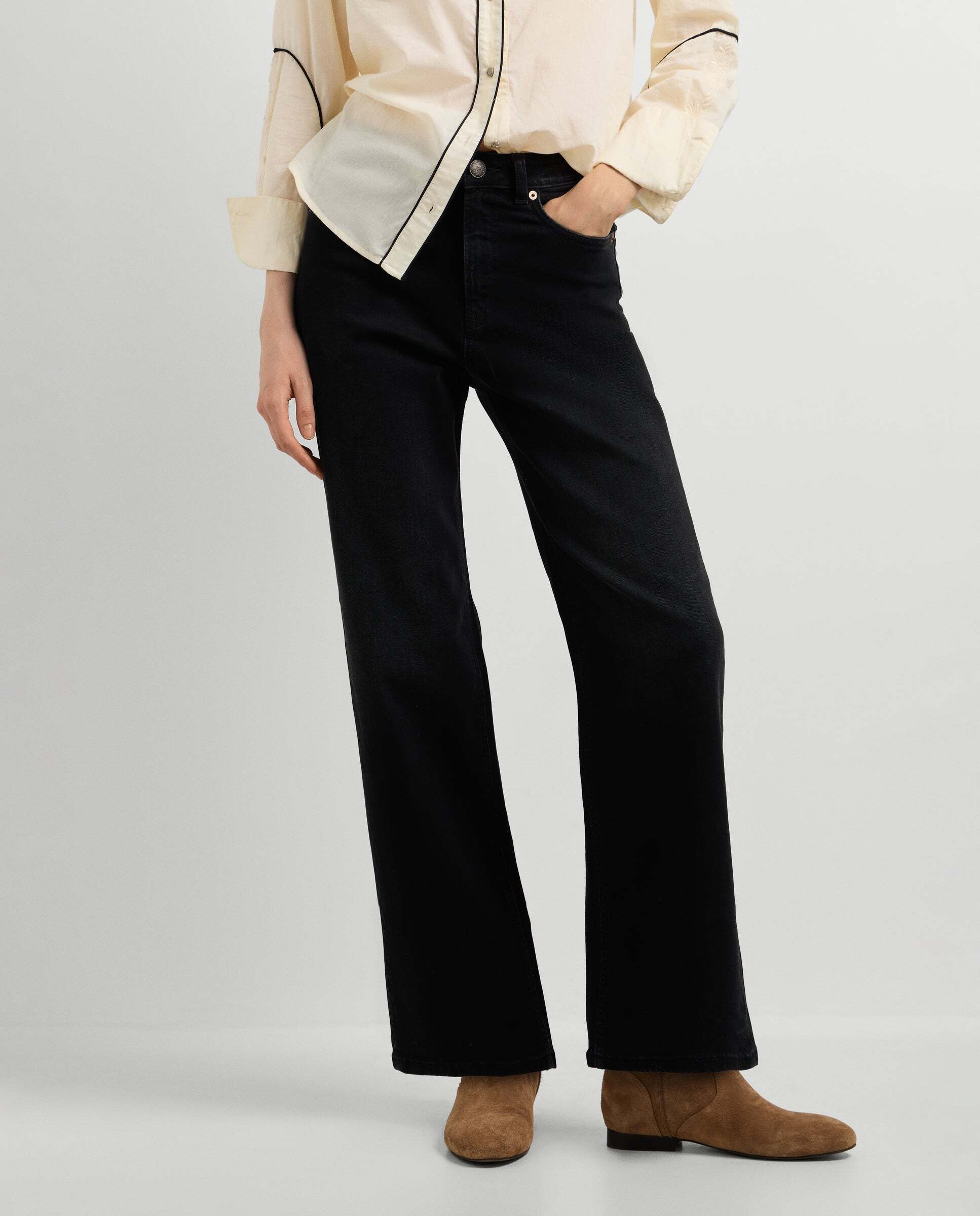 Vaquero de mujer fit recto y tiro alto - Pepe Jeans - lexa - Negro Negro-2