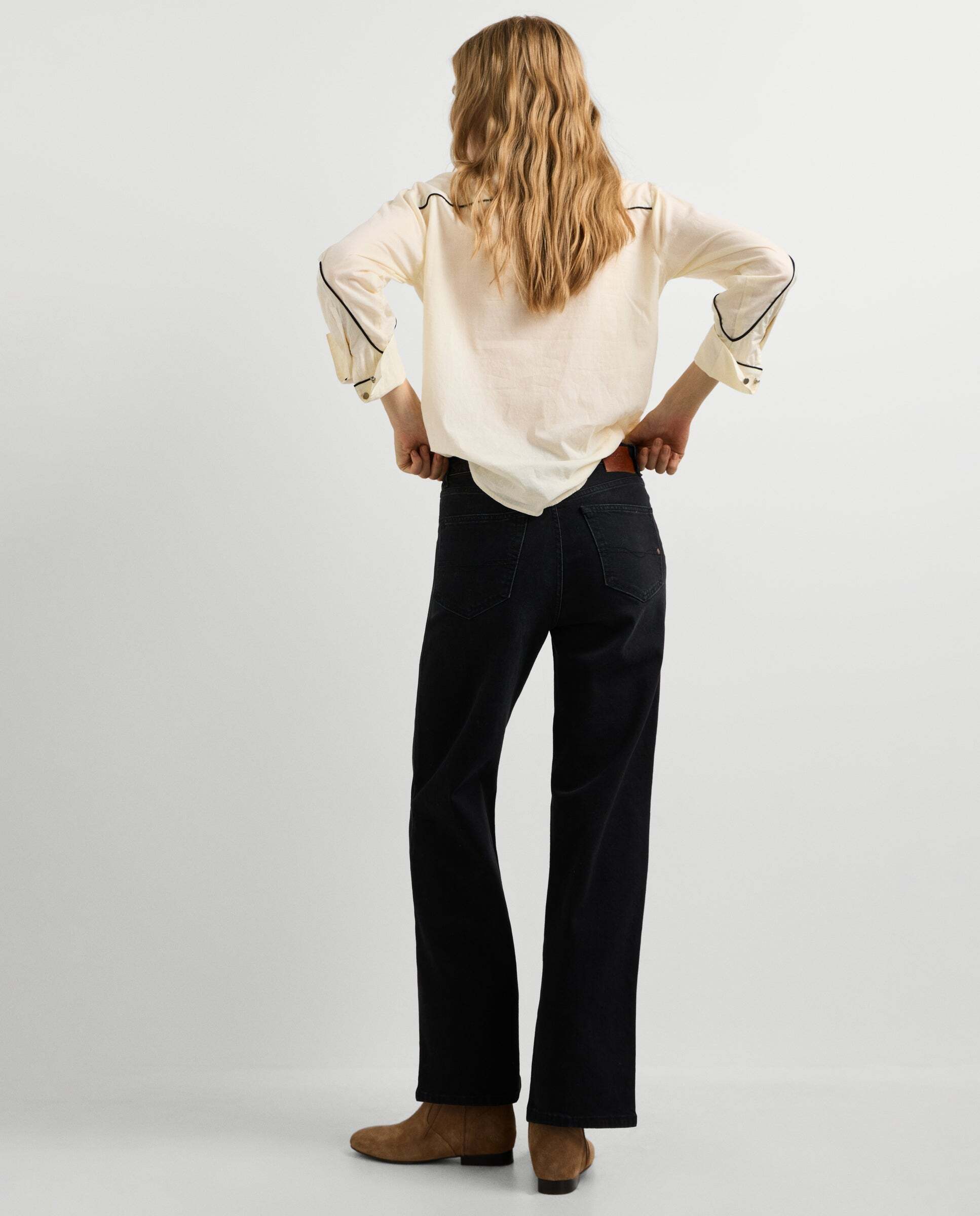 Vaquero de mujer fit recto y tiro alto - Pepe Jeans - lexa - Negro Negro-3