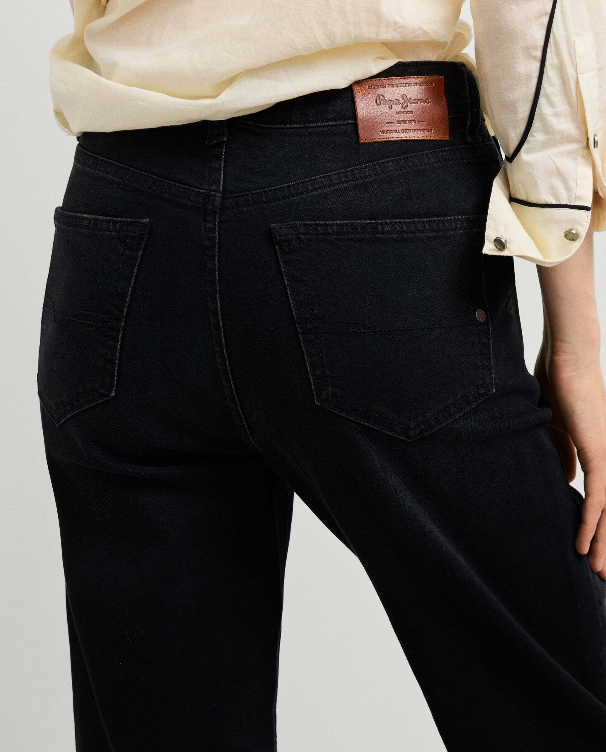 Vaquero de mujer fit recto y tiro alto - Pepe Jeans - lexa - Negro Negro-4