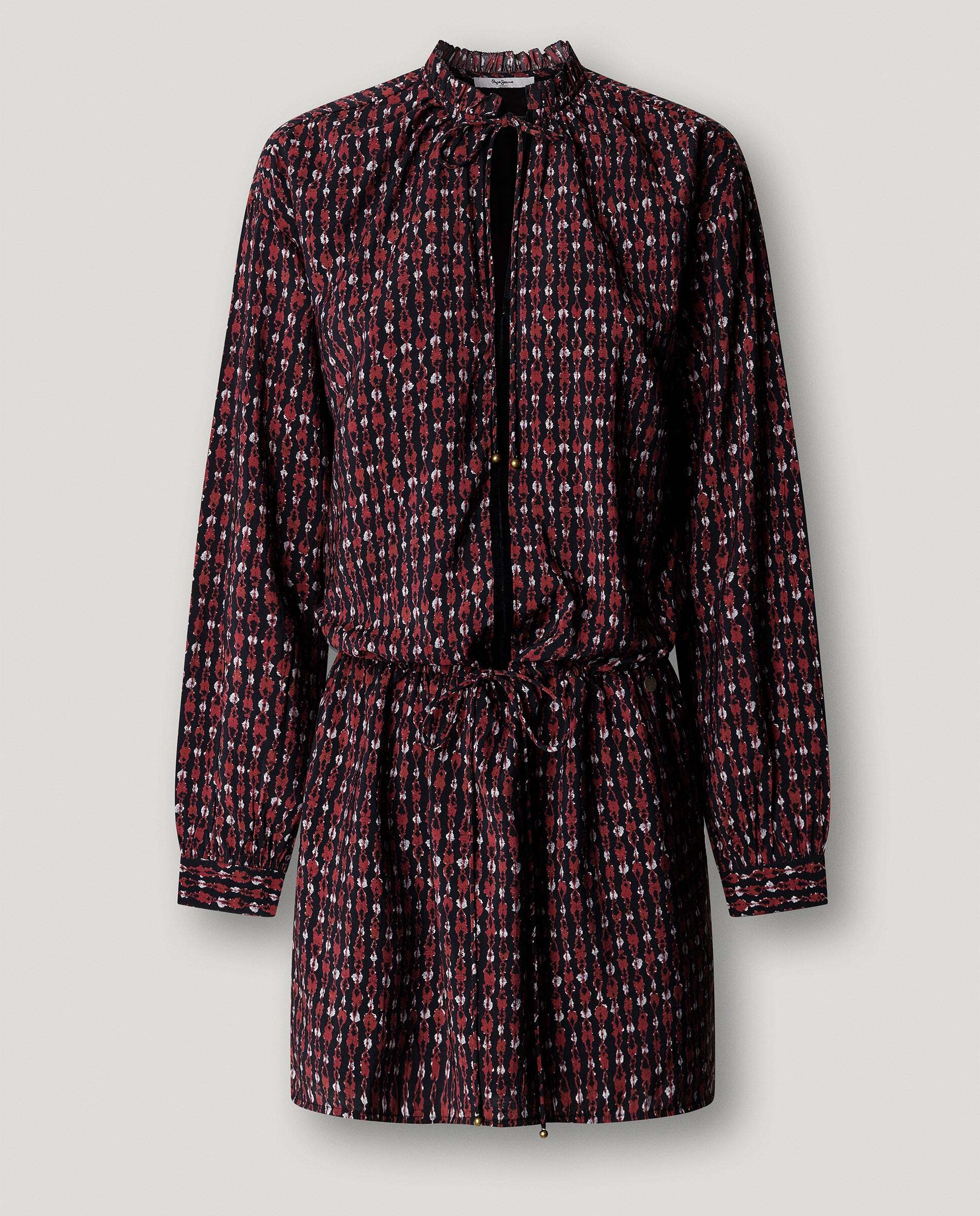 Vestido de mujer corto estampado floral - Pepe Jeans - Rojo Rojo-6