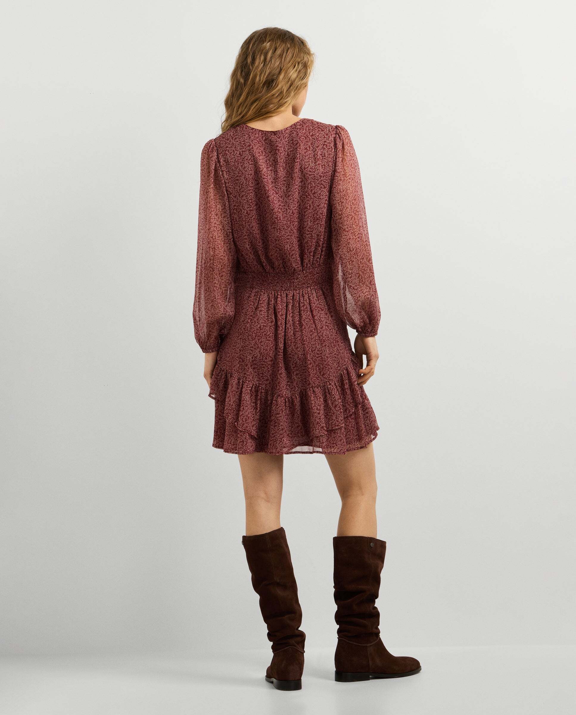 Vestido de mujer corto estampado floral - Pepe Jeans - Rojo Teja Rojo Teja-3