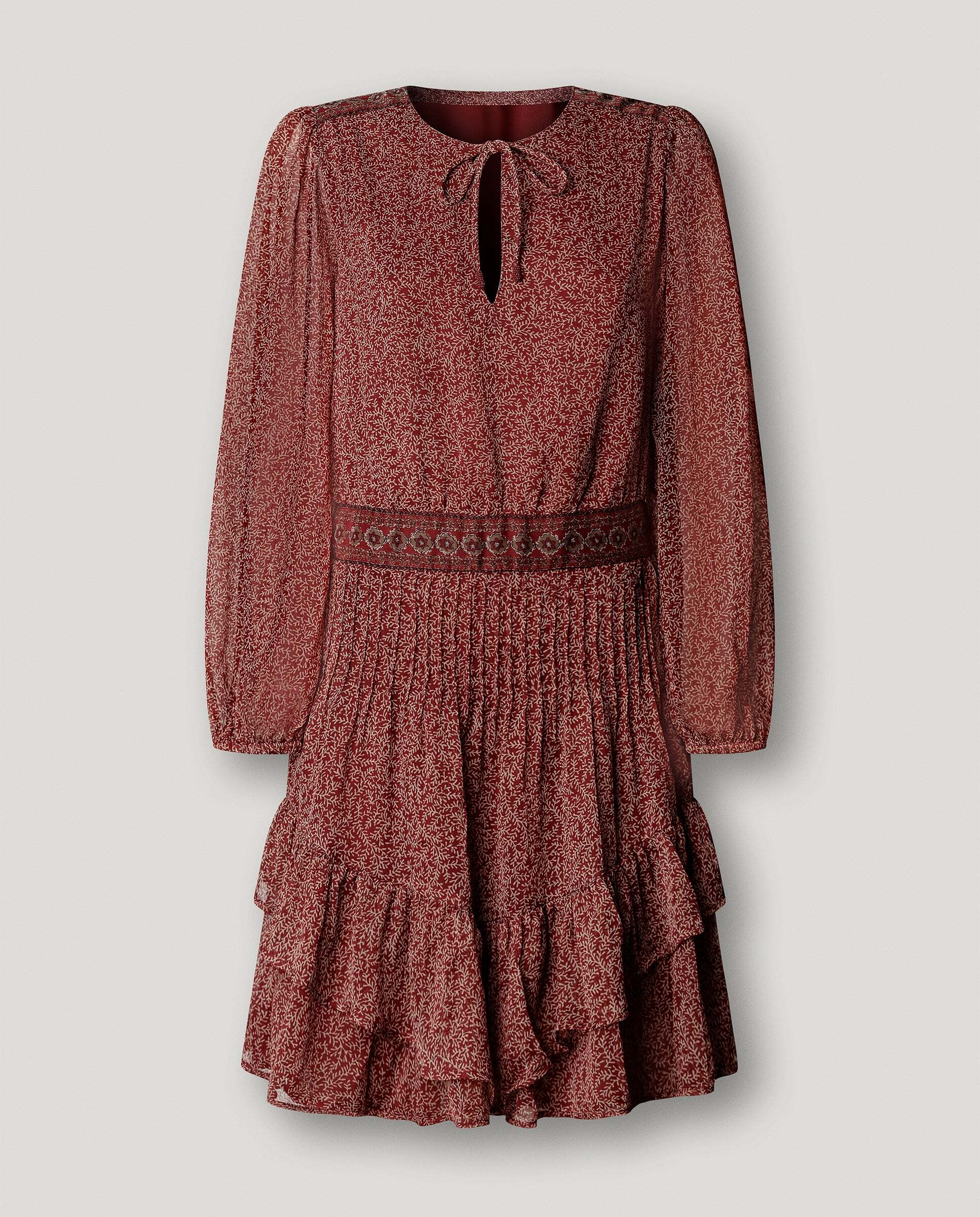 Vestido de mujer corto estampado floral - Pepe Jeans - Rojo Teja Rojo Teja-6