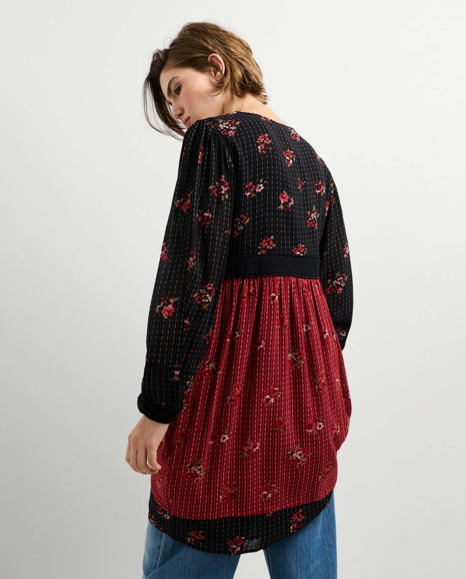 Vestido de mujer corto estampado floral - Pepe Jeans - Negro Negro-3