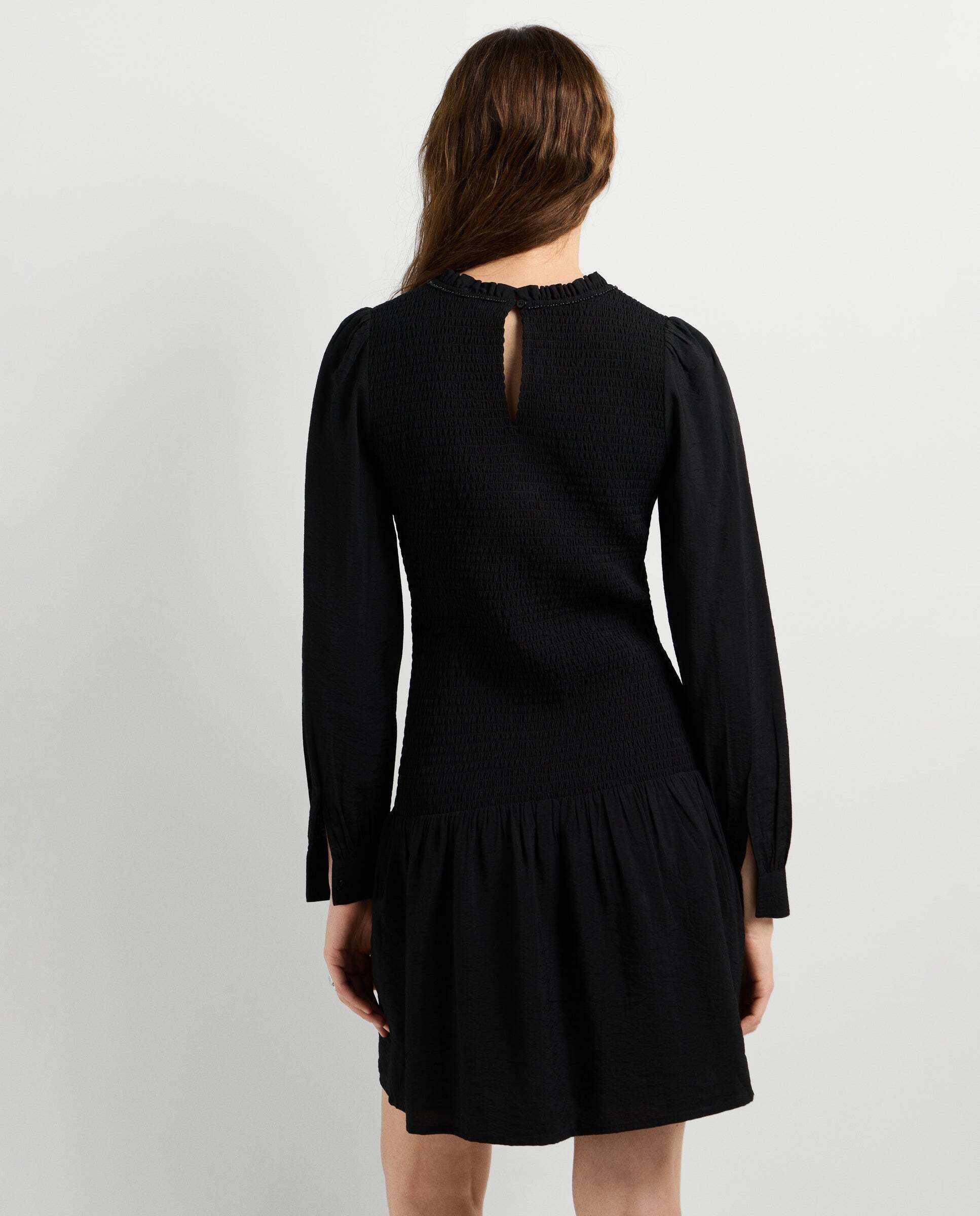Vestido de mujer corto detalles fruncidos - Pepe Jeans - Negro Negro-3
